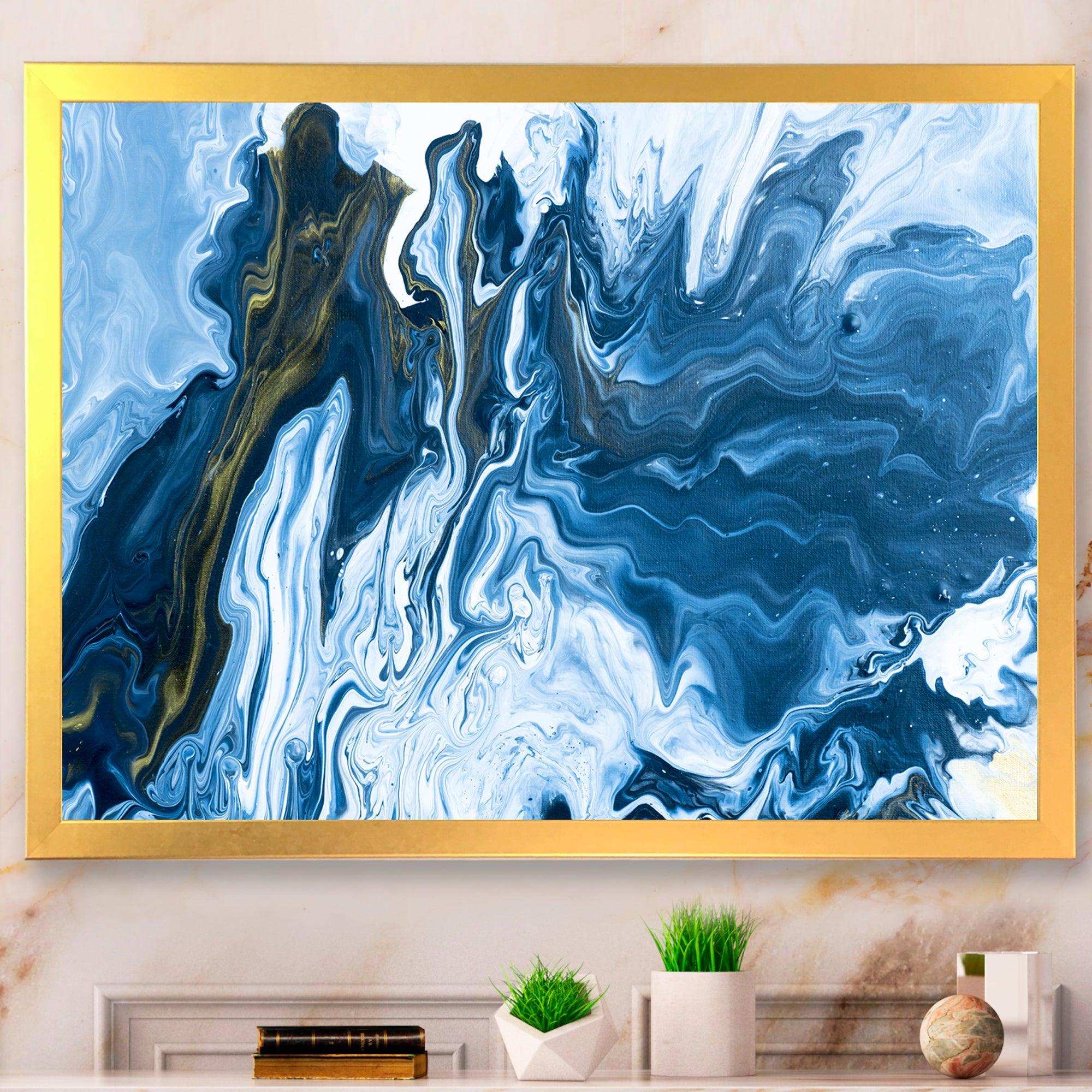 White, grey and White Hand Painted Marble Acrylic III