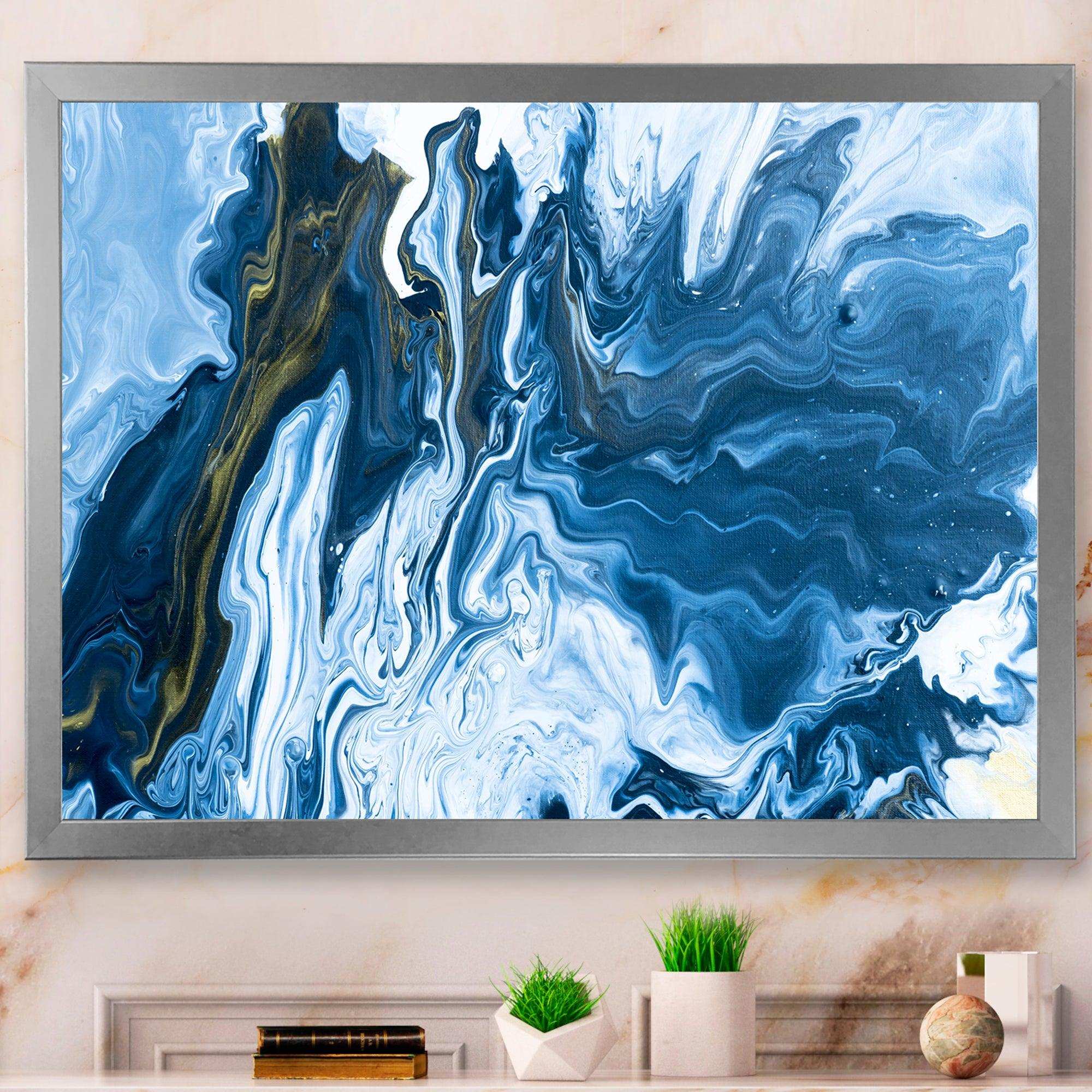 White, grey and White Hand Painted Marble Acrylic III