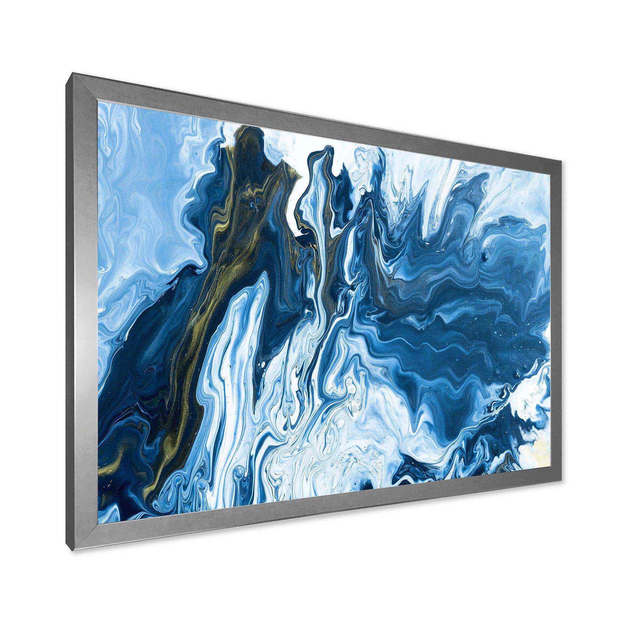 White, grey and White Hand Painted Marble Acrylic III