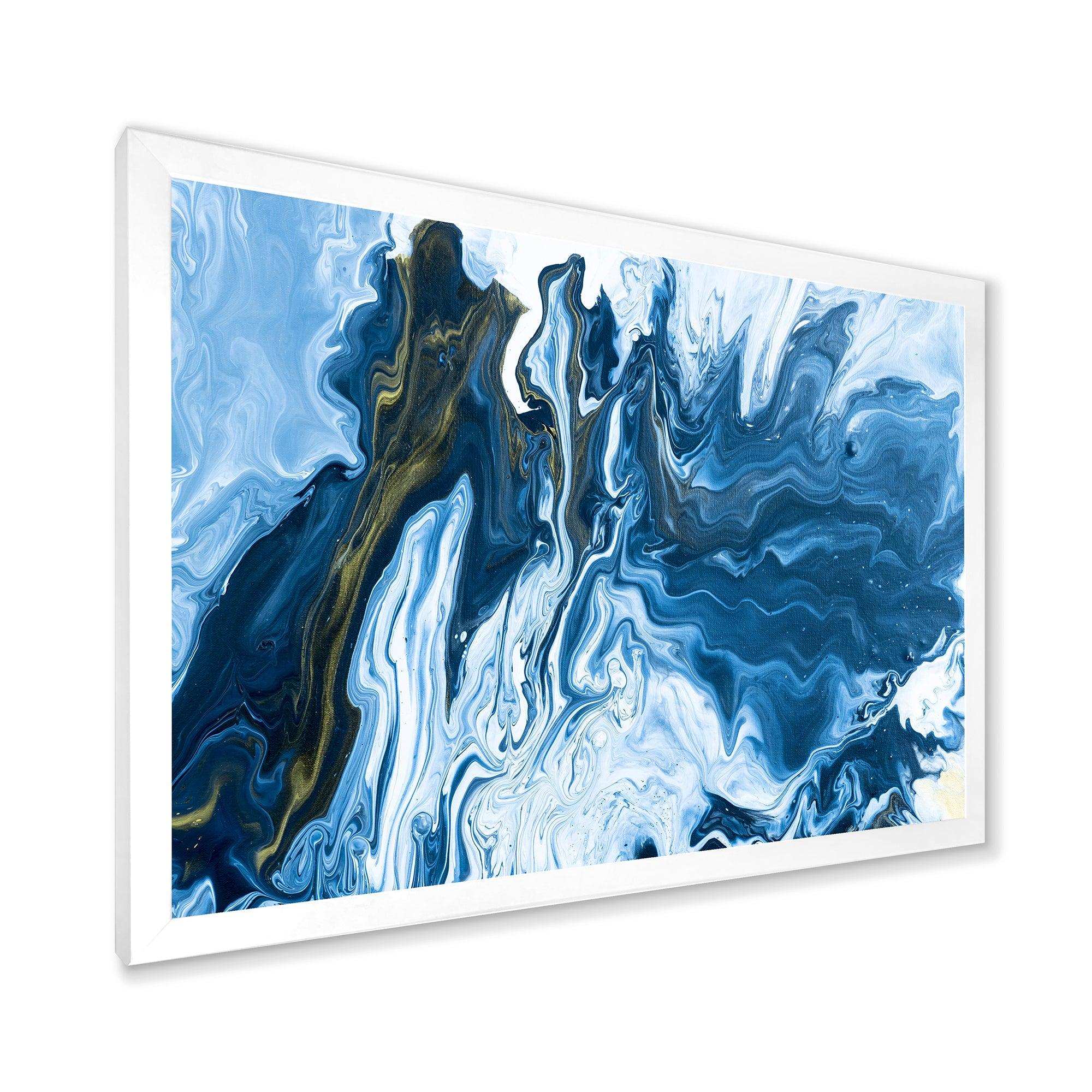 White, grey and White Hand Painted Marble Acrylic III