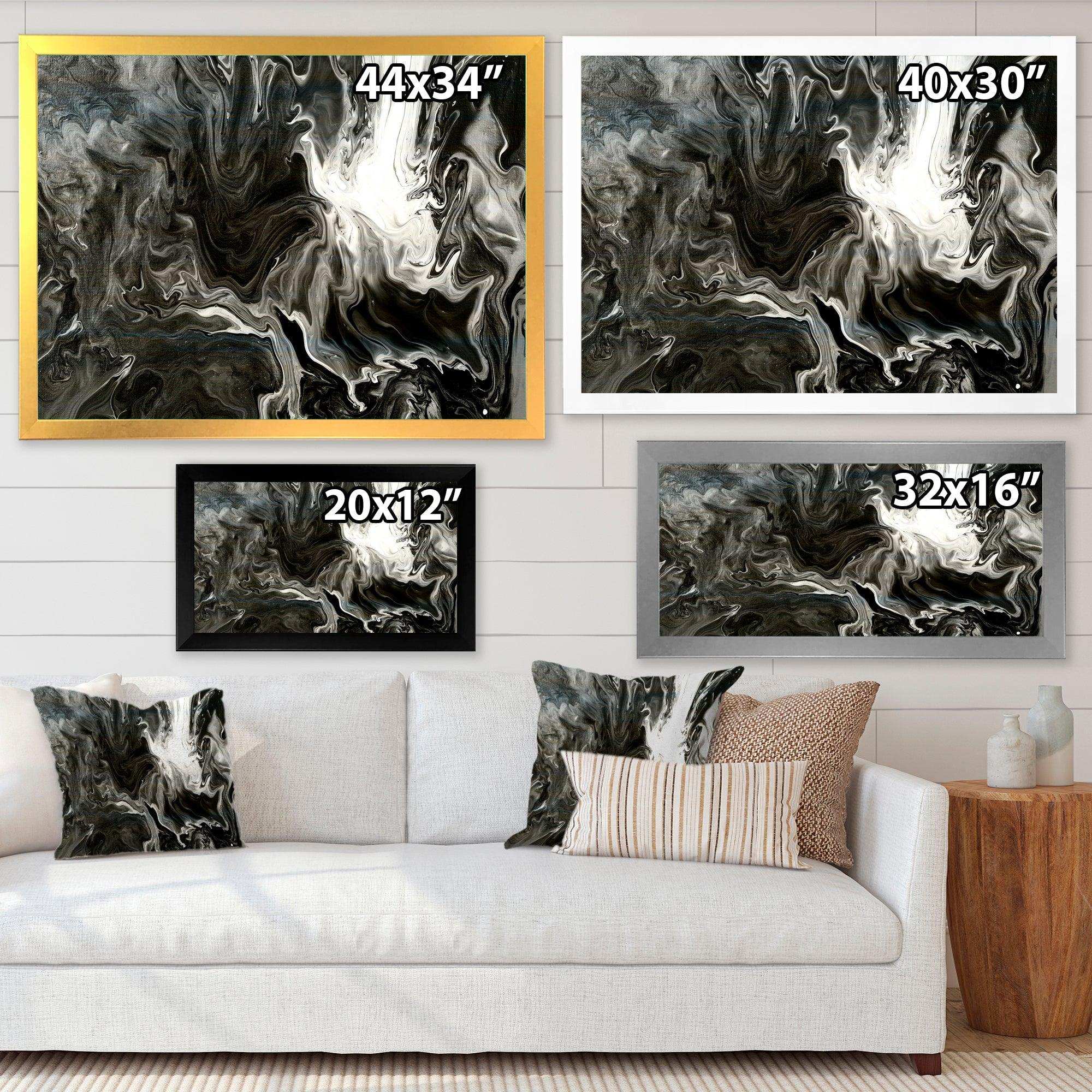 White, grey and White Hand Painted Marble Acrylic IV