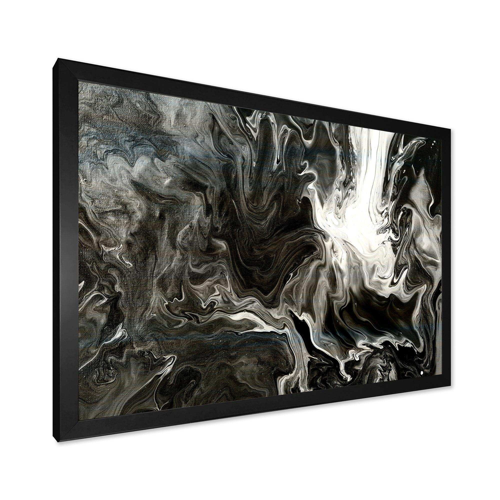 White, grey and White Hand Painted Marble Acrylic IV