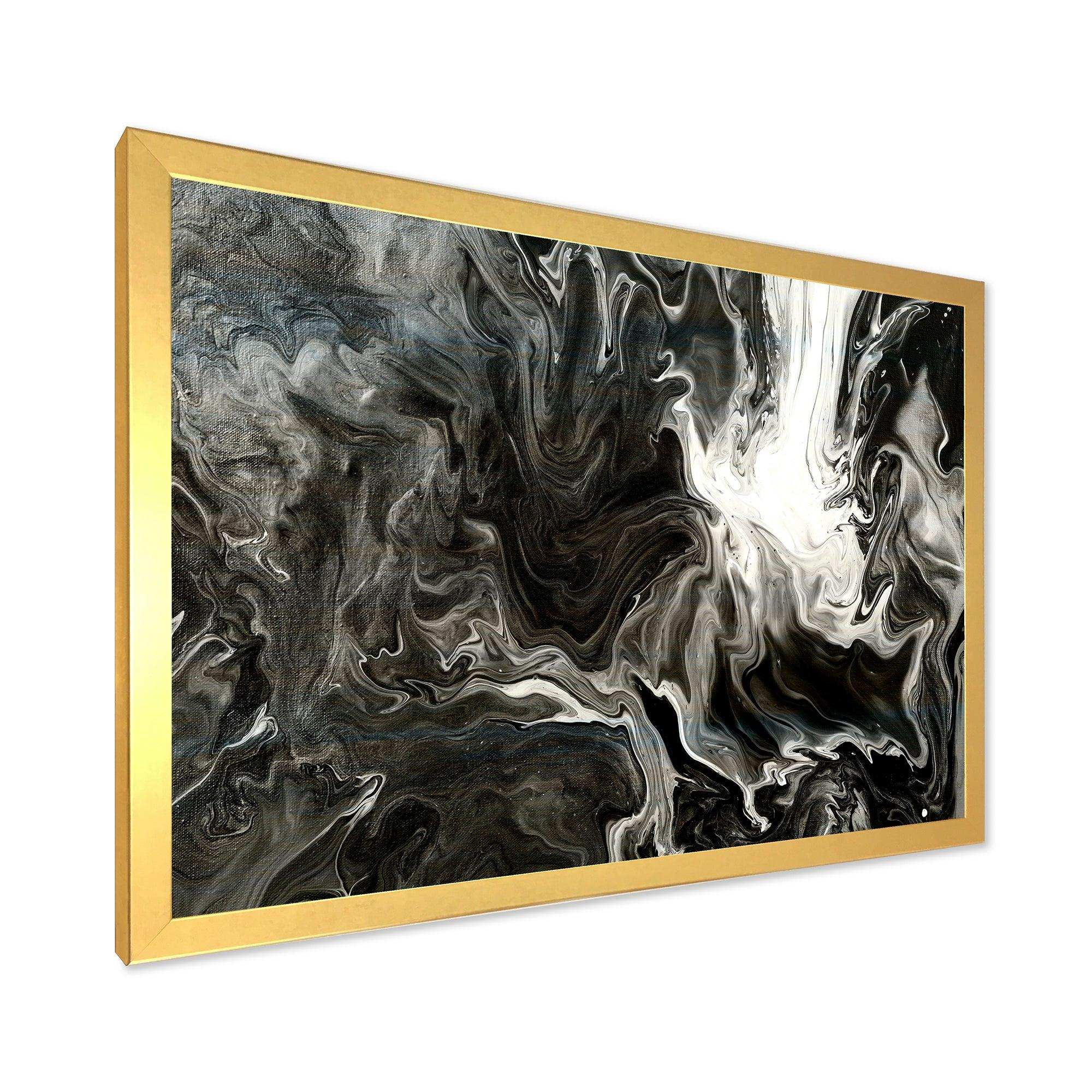 White, grey and White Hand Painted Marble Acrylic IV