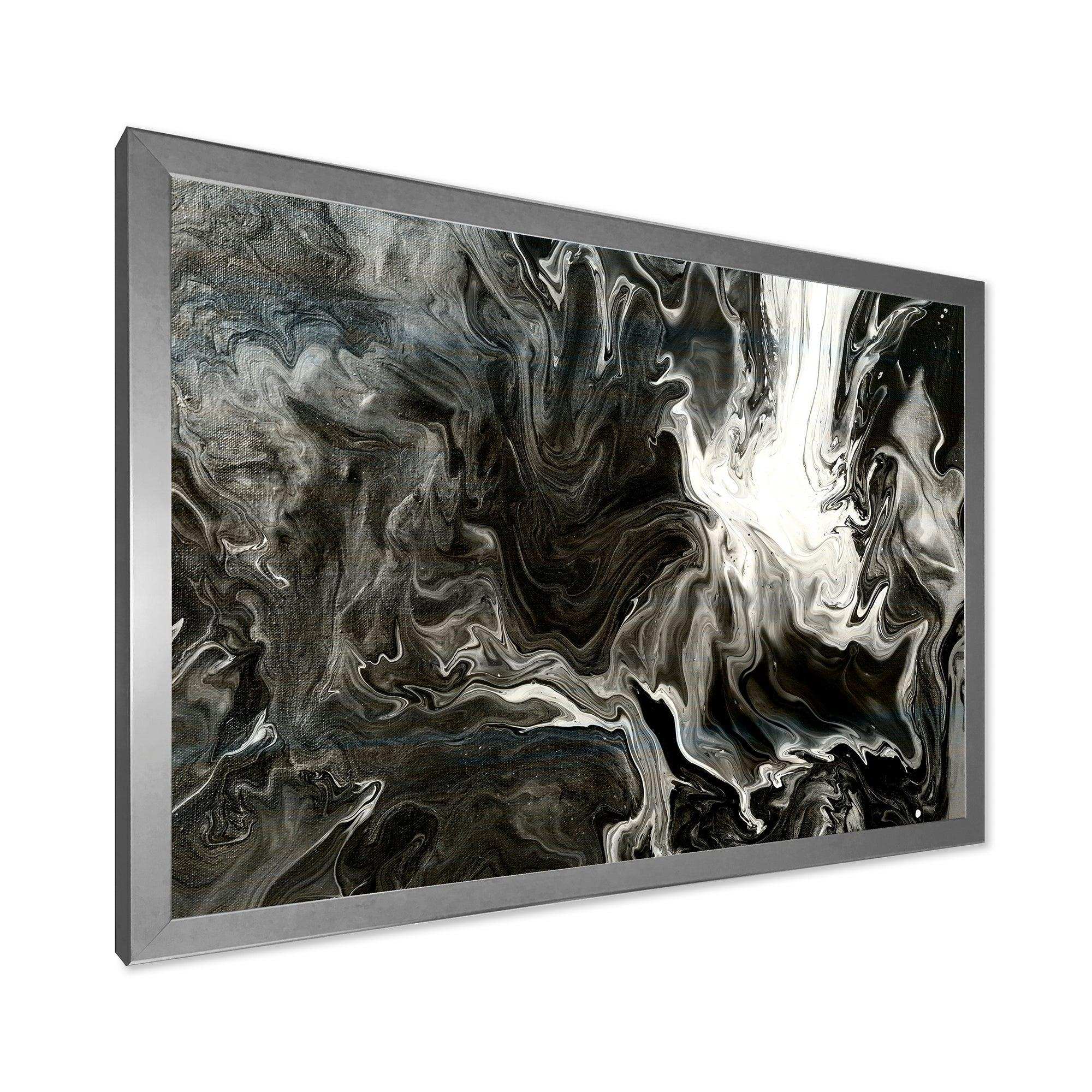 White, grey and White Hand Painted Marble Acrylic IV