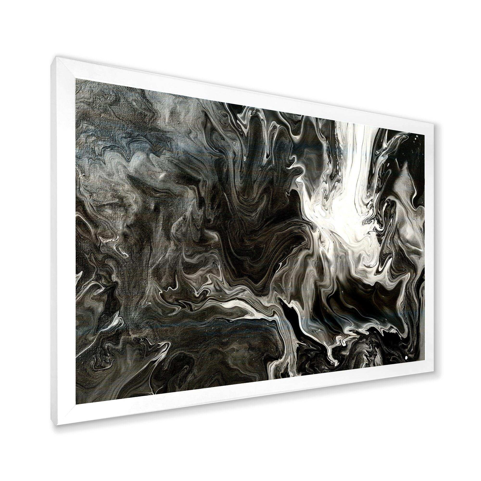 White, grey and White Hand Painted Marble Acrylic IV