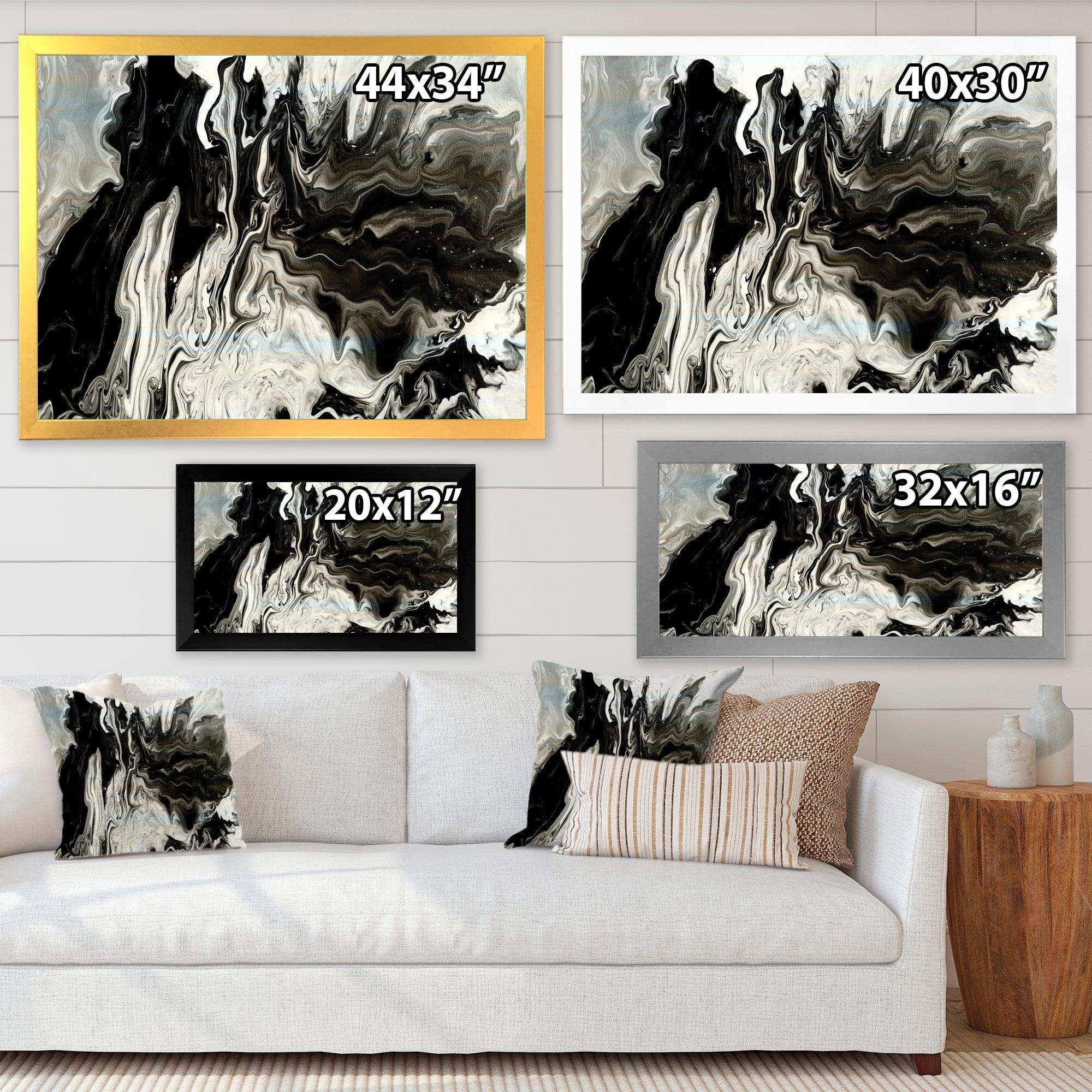 White, grey and White Hand Painted Marble Acrylic IX