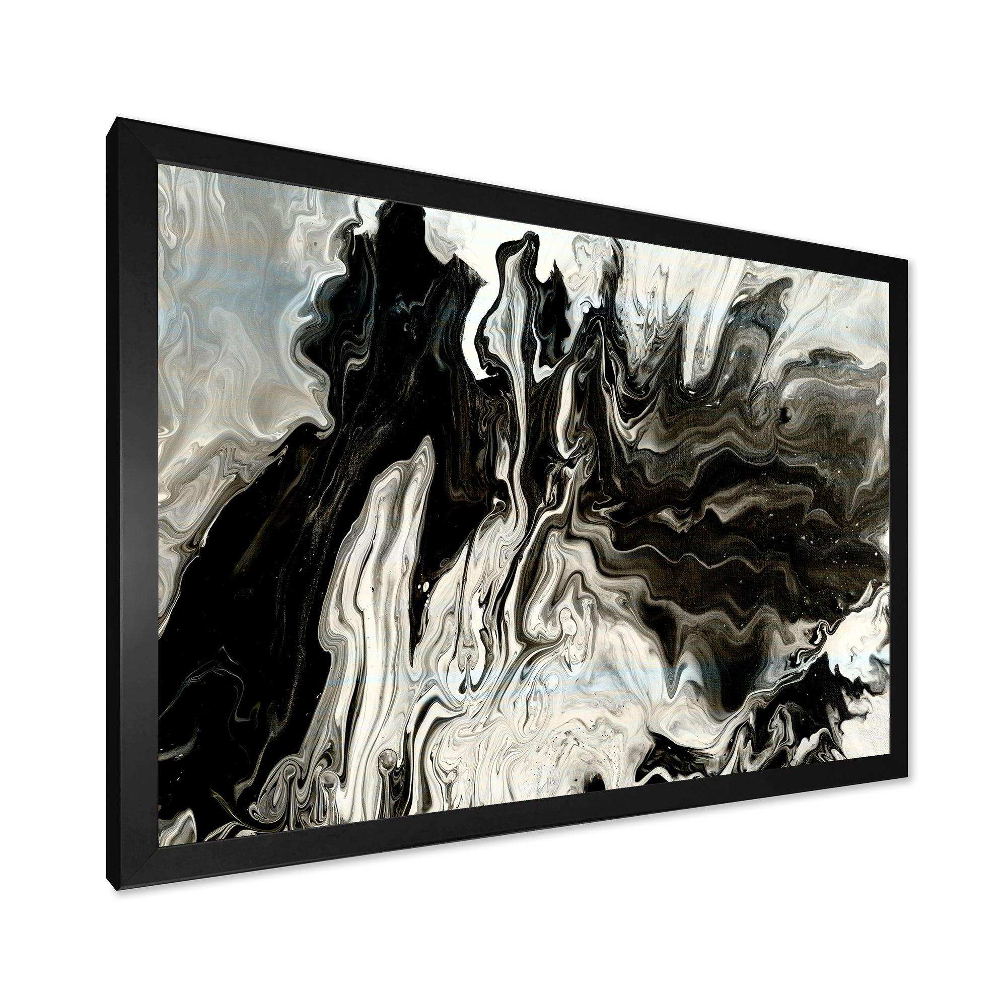 White, grey and White Hand Painted Marble Acrylic IX