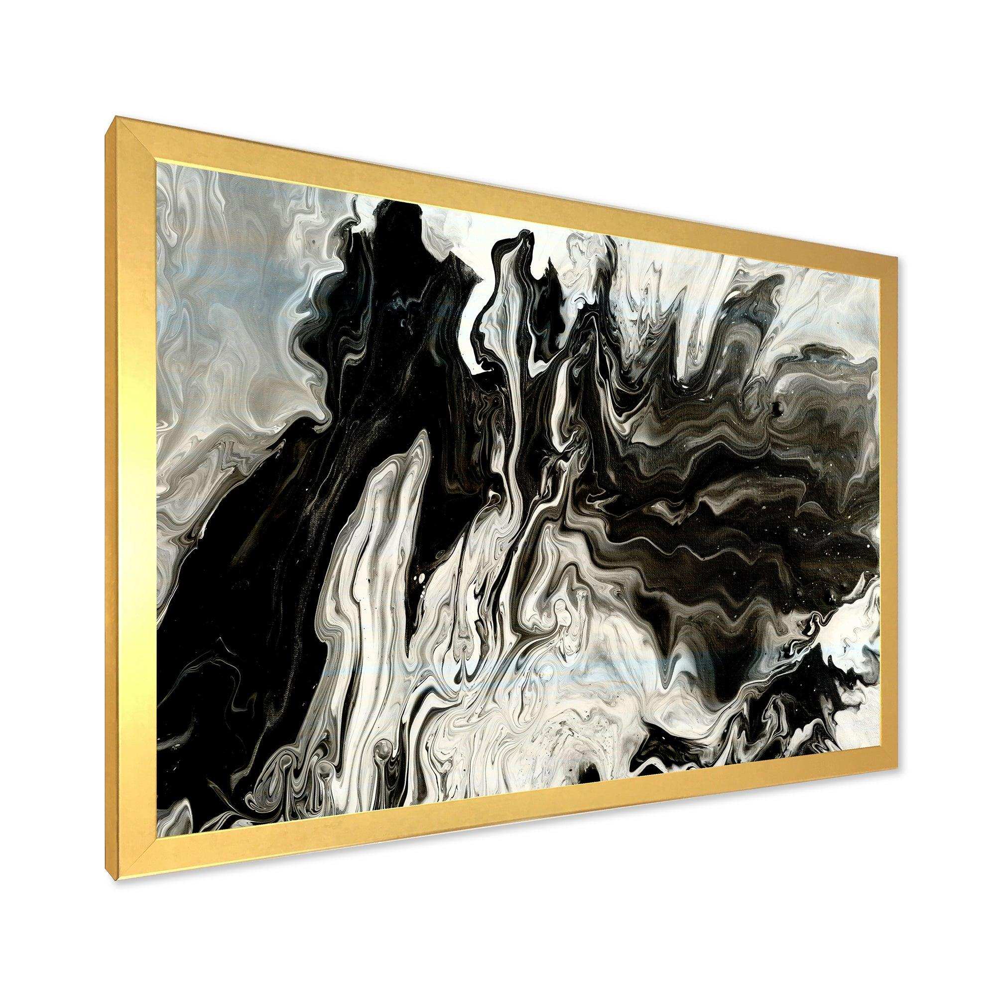 White, grey and White Hand Painted Marble Acrylic IX