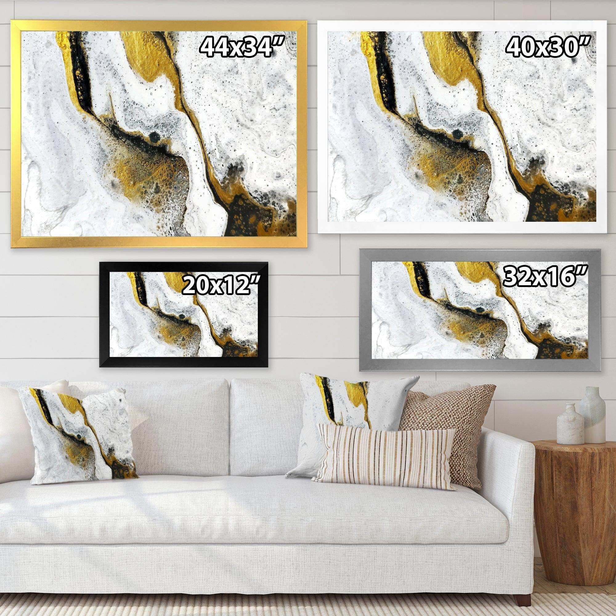 Gold and Black on White Acrylic Marble
