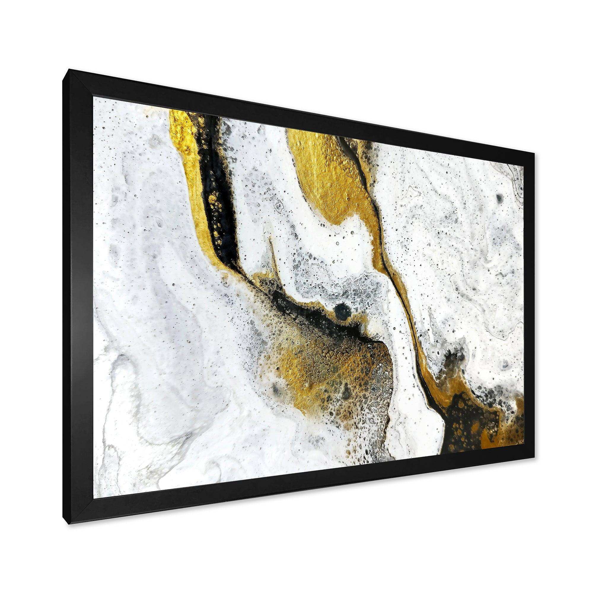 Gold and Black on White Acrylic Marble