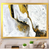Gold and Black on White Acrylic Marble
