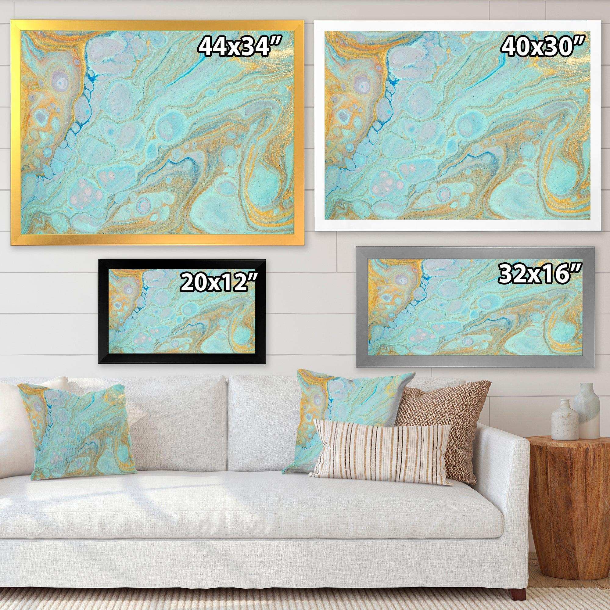 Blue and Gold Marble Agate Ripples II