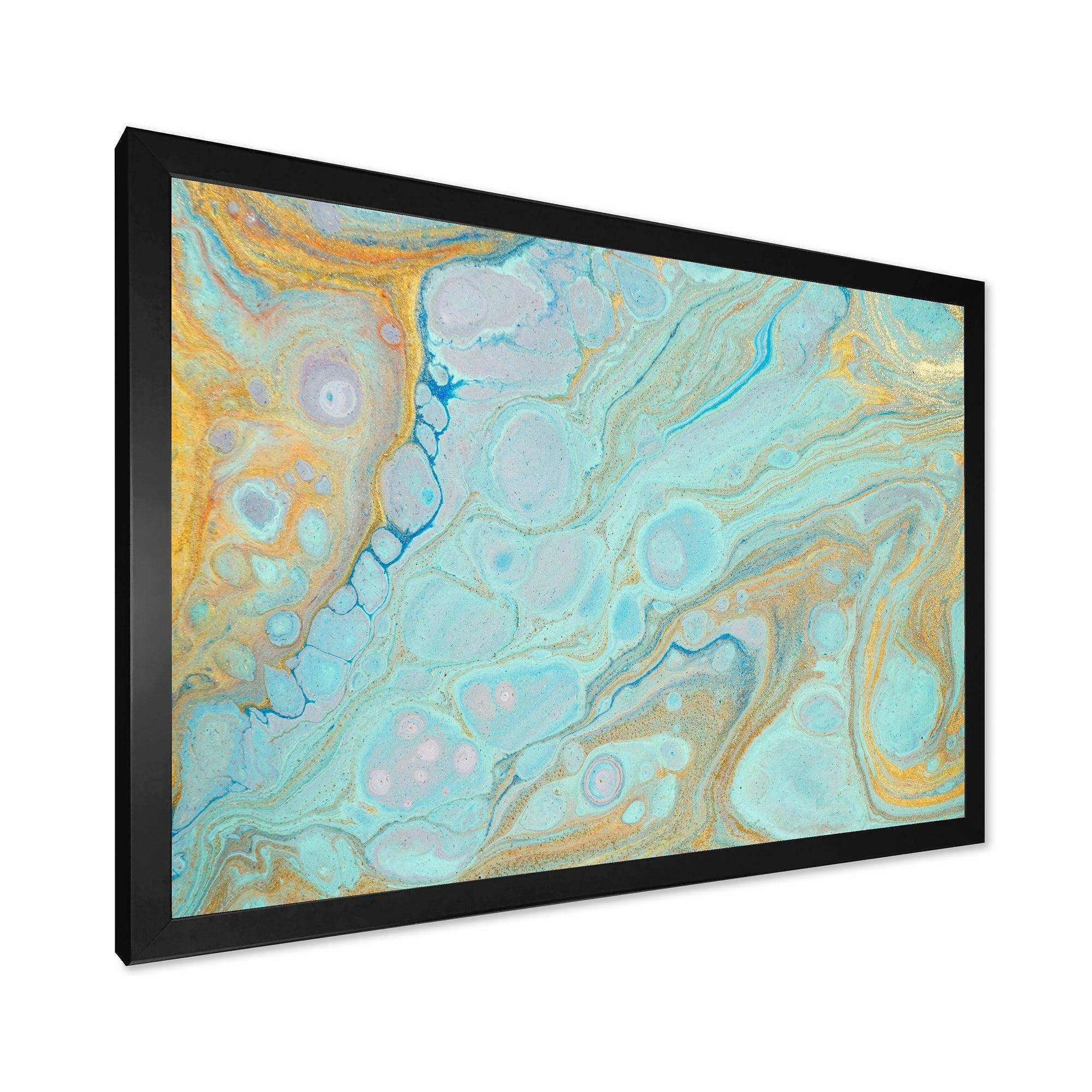 Blue and Gold Marble Agate Ripples II