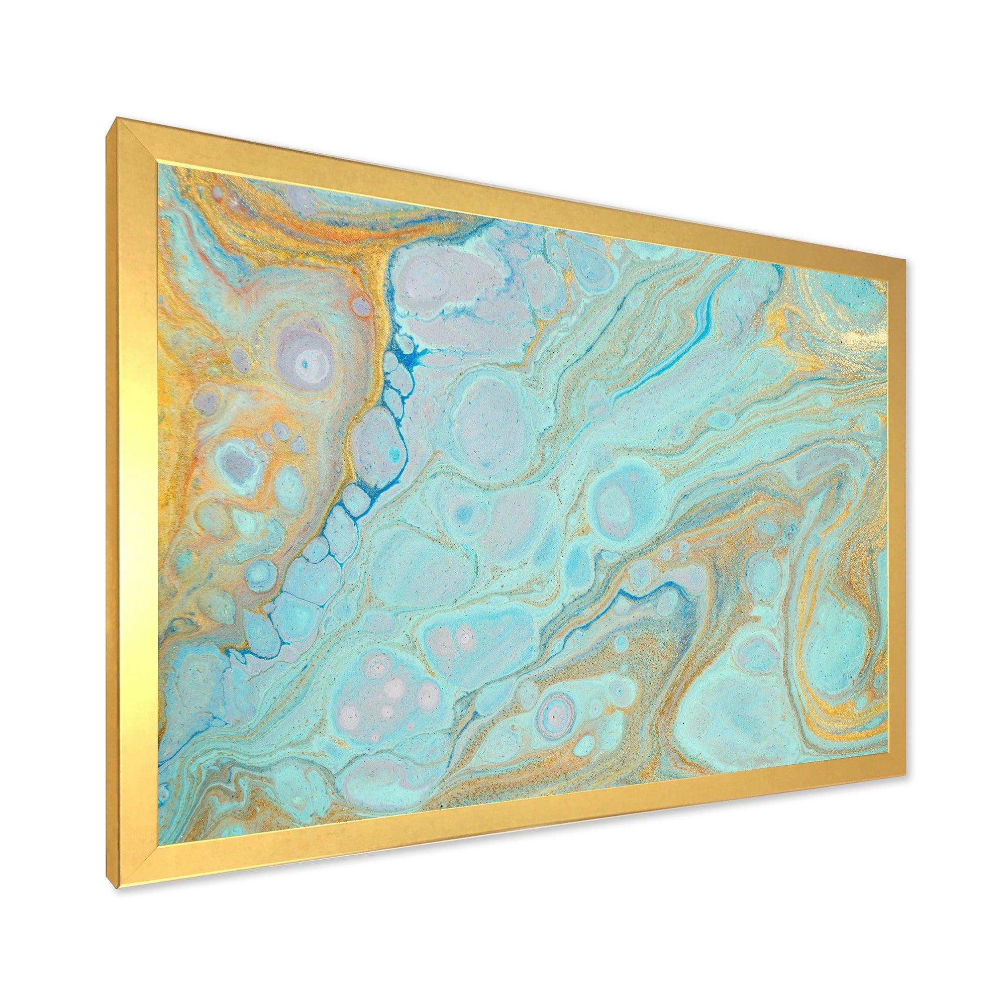 Blue and Gold Marble Agate Ripples II