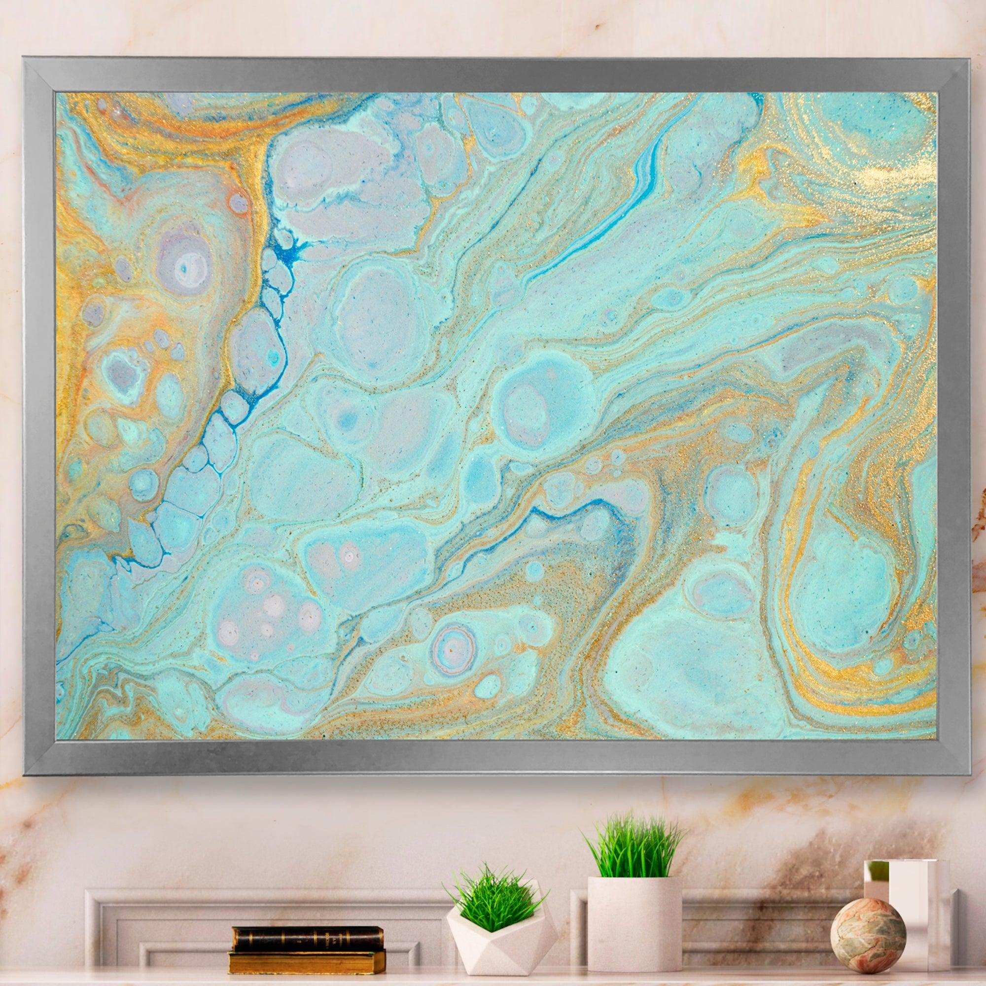 Blue and Gold Marble Agate Ripples II