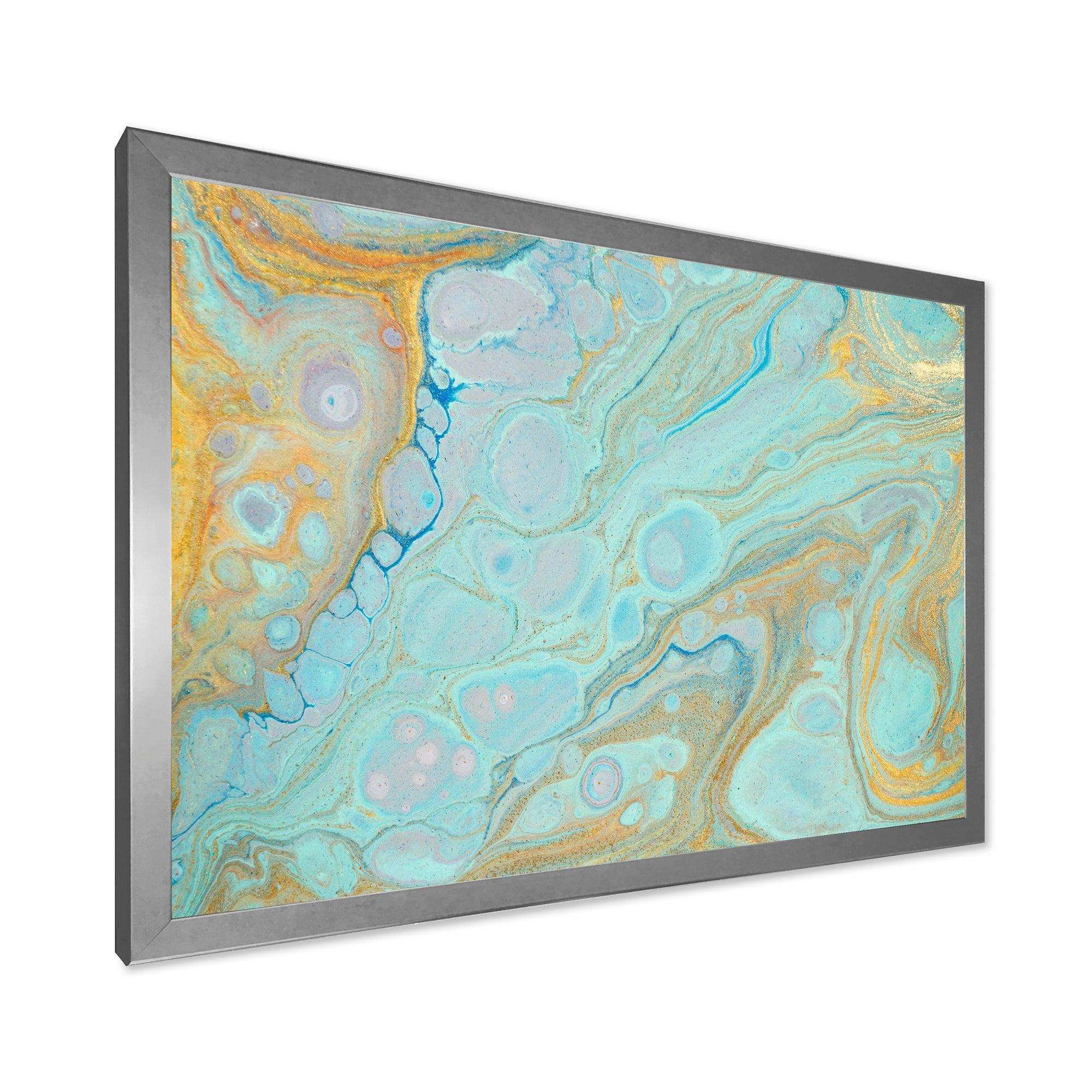 Blue and Gold Marble Agate Ripples II