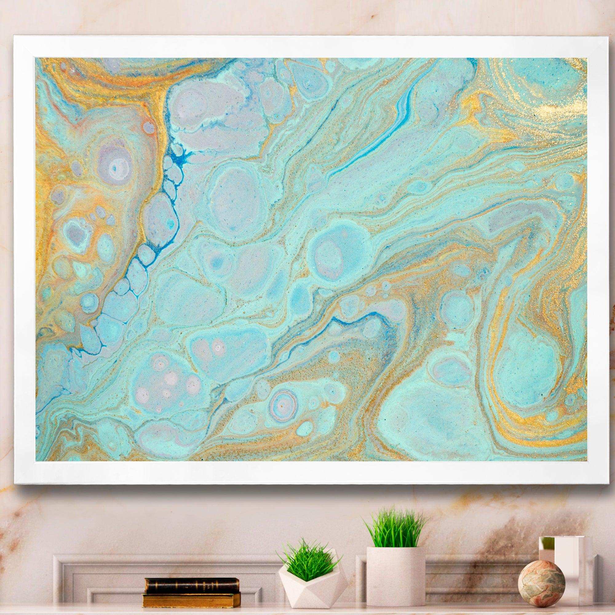 Blue and Gold Marble Agate Ripples II