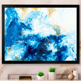 Blue and Gold Ocean Abstract Marble