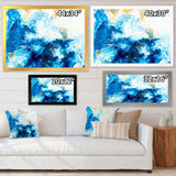 Blue and Gold Ocean Abstract Marble