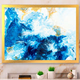 Blue and Gold Ocean Abstract Marble