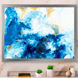 Blue and Gold Ocean Abstract Marble