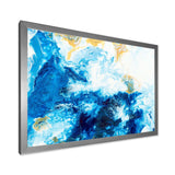 Blue and Gold Ocean Abstract Marble