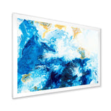 Blue and Gold Ocean Abstract Marble