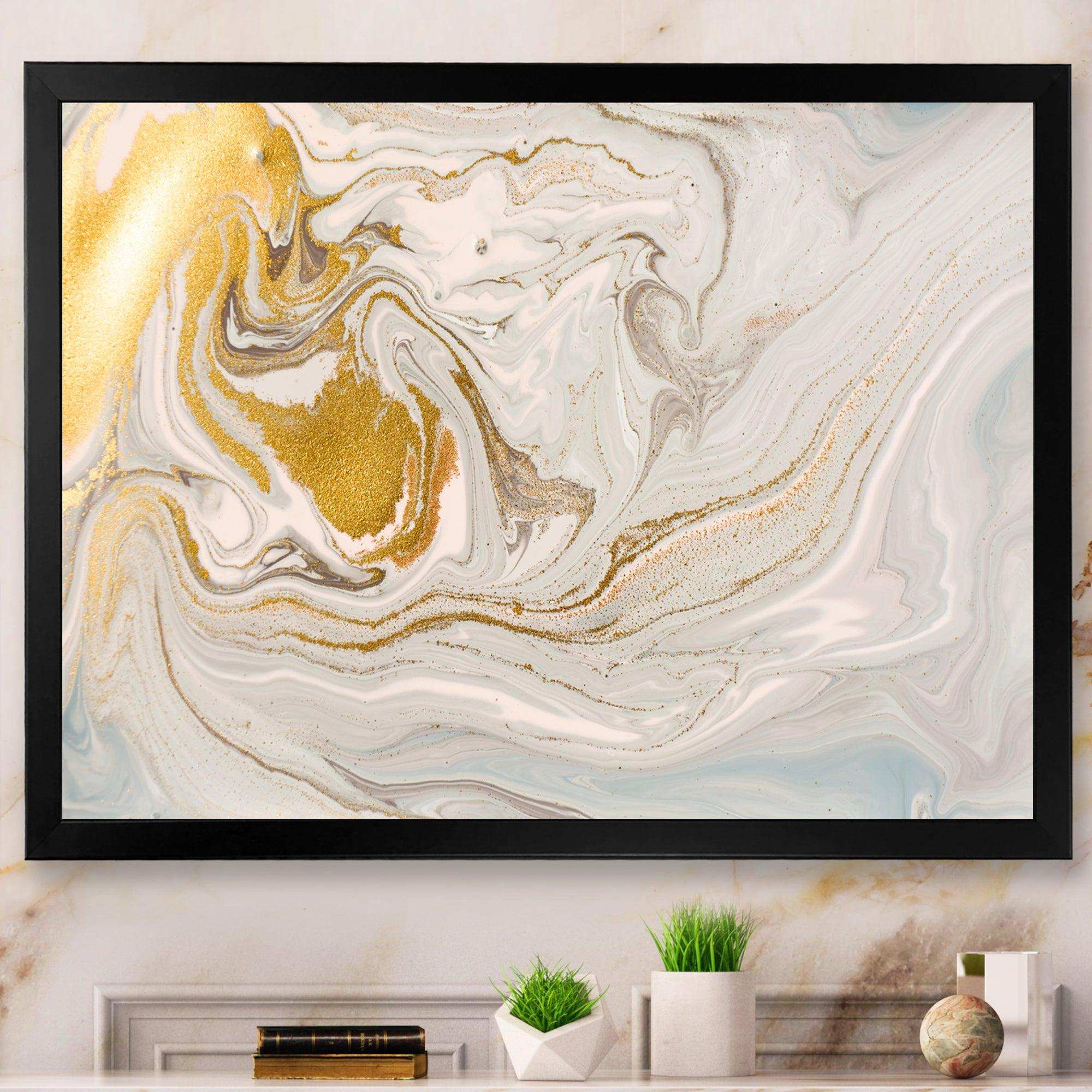 Pastel and Gold Glitter Marble