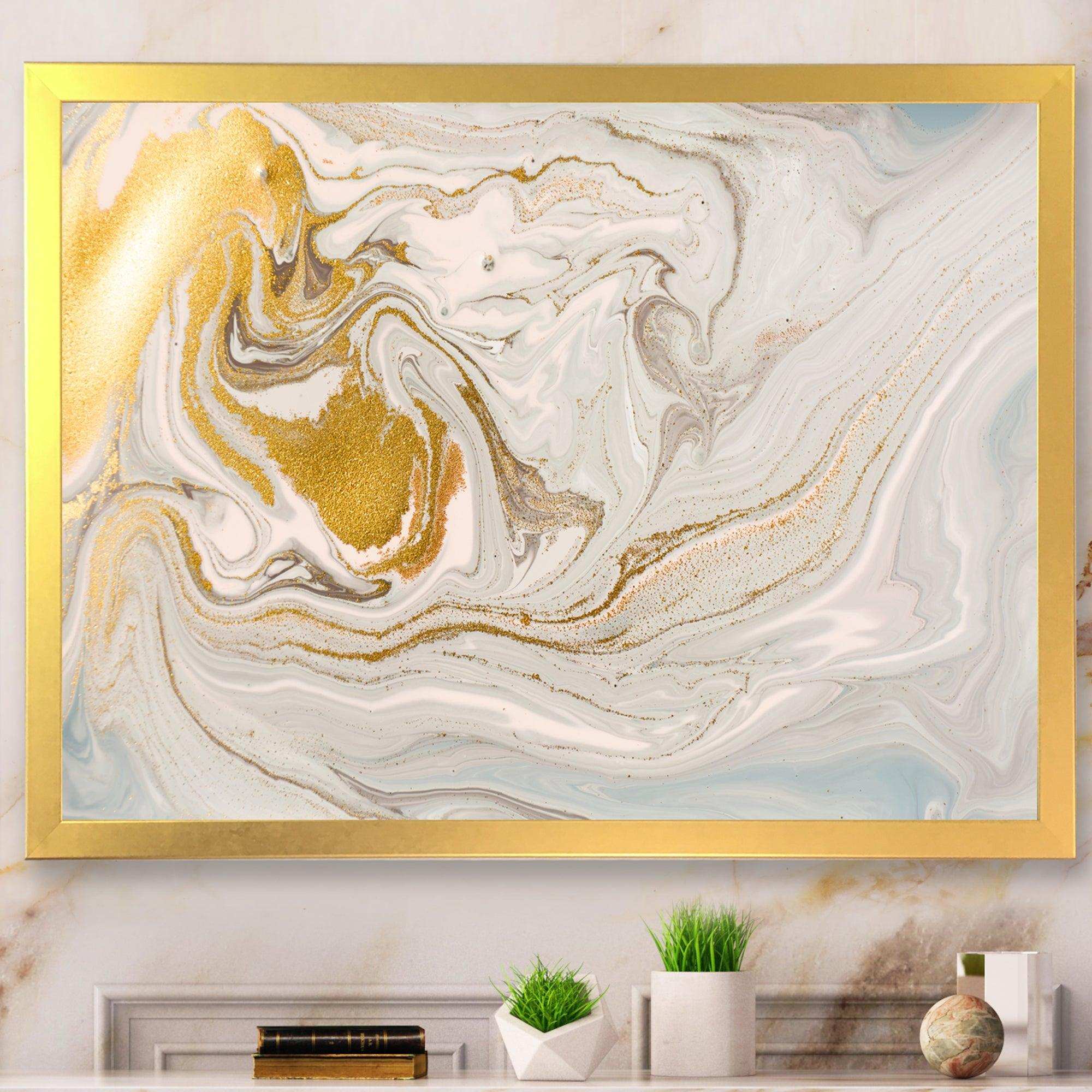 Pastel and Gold Glitter Marble