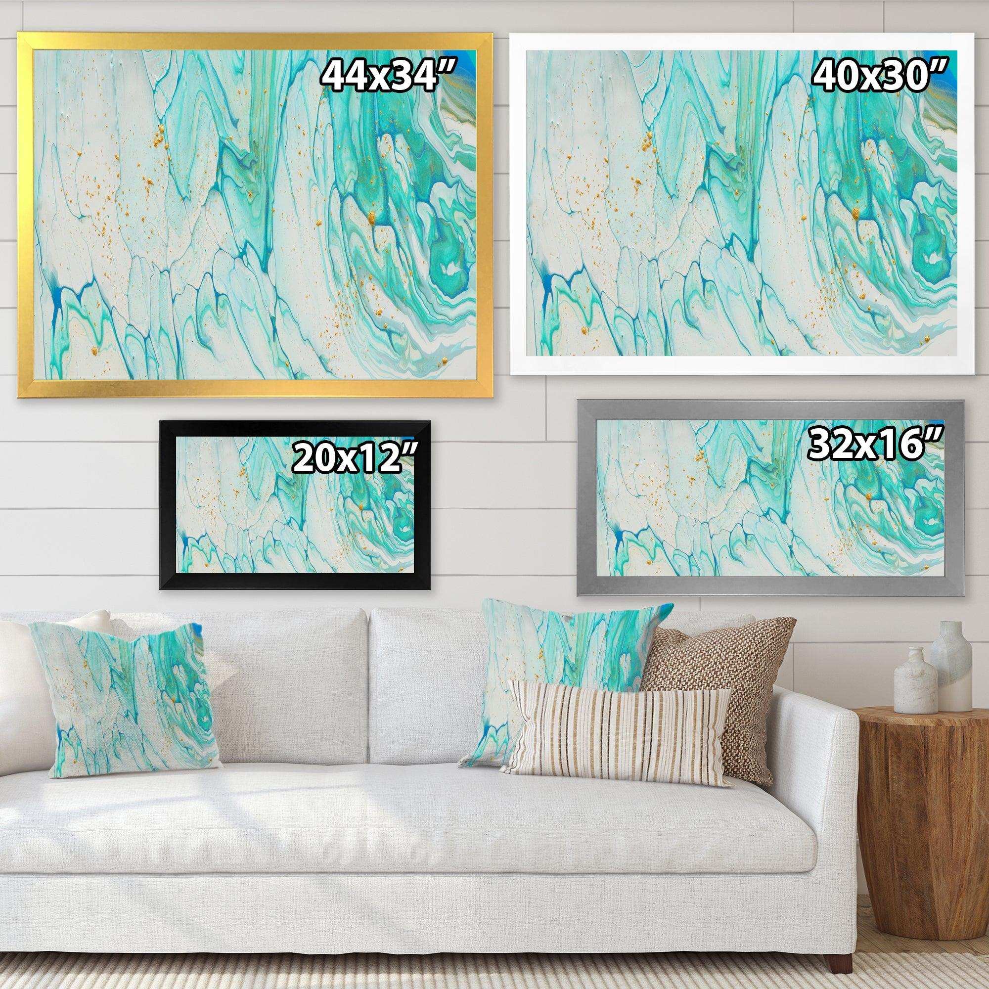 Blue Pastel White and Gold Marble