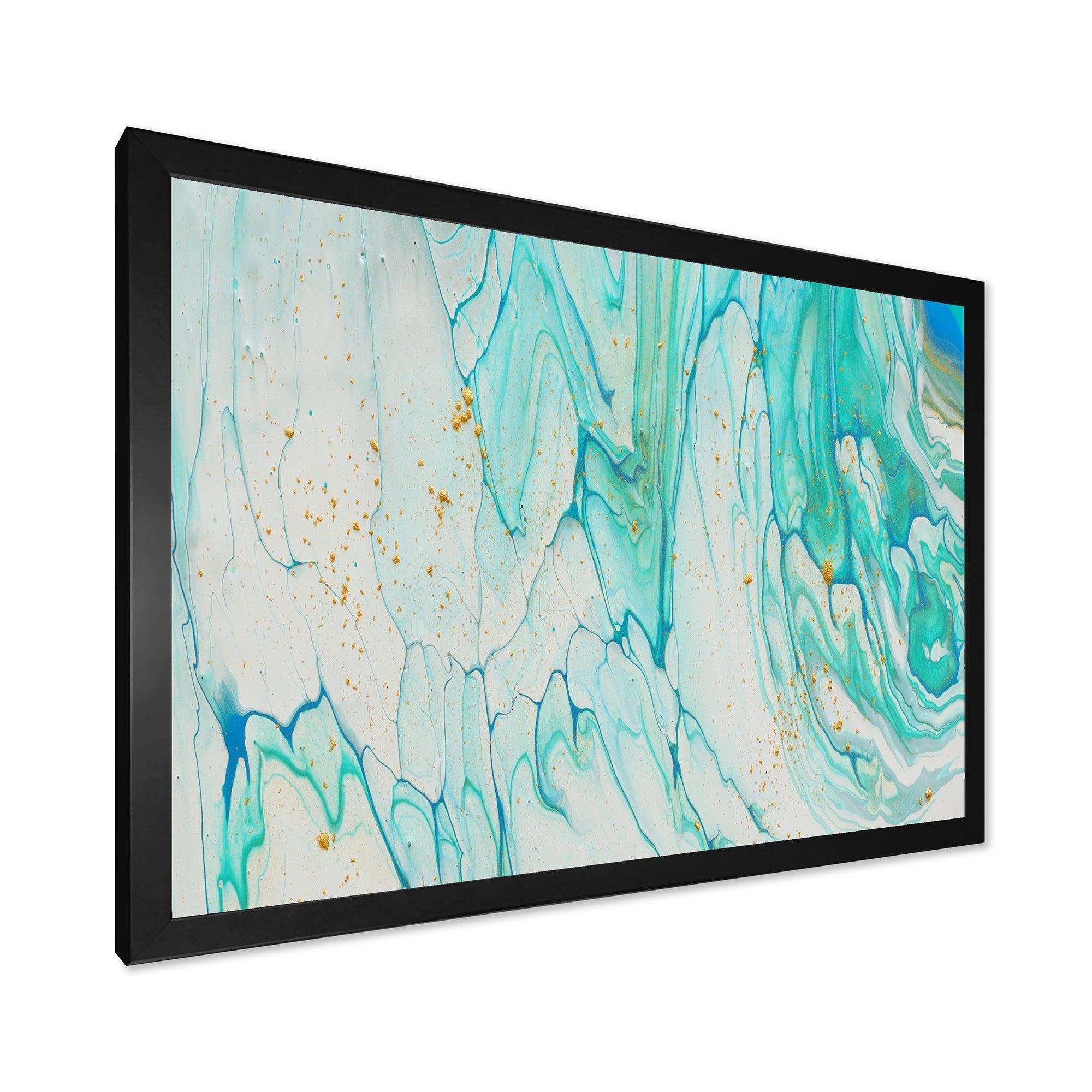 Blue Pastel White and Gold Marble