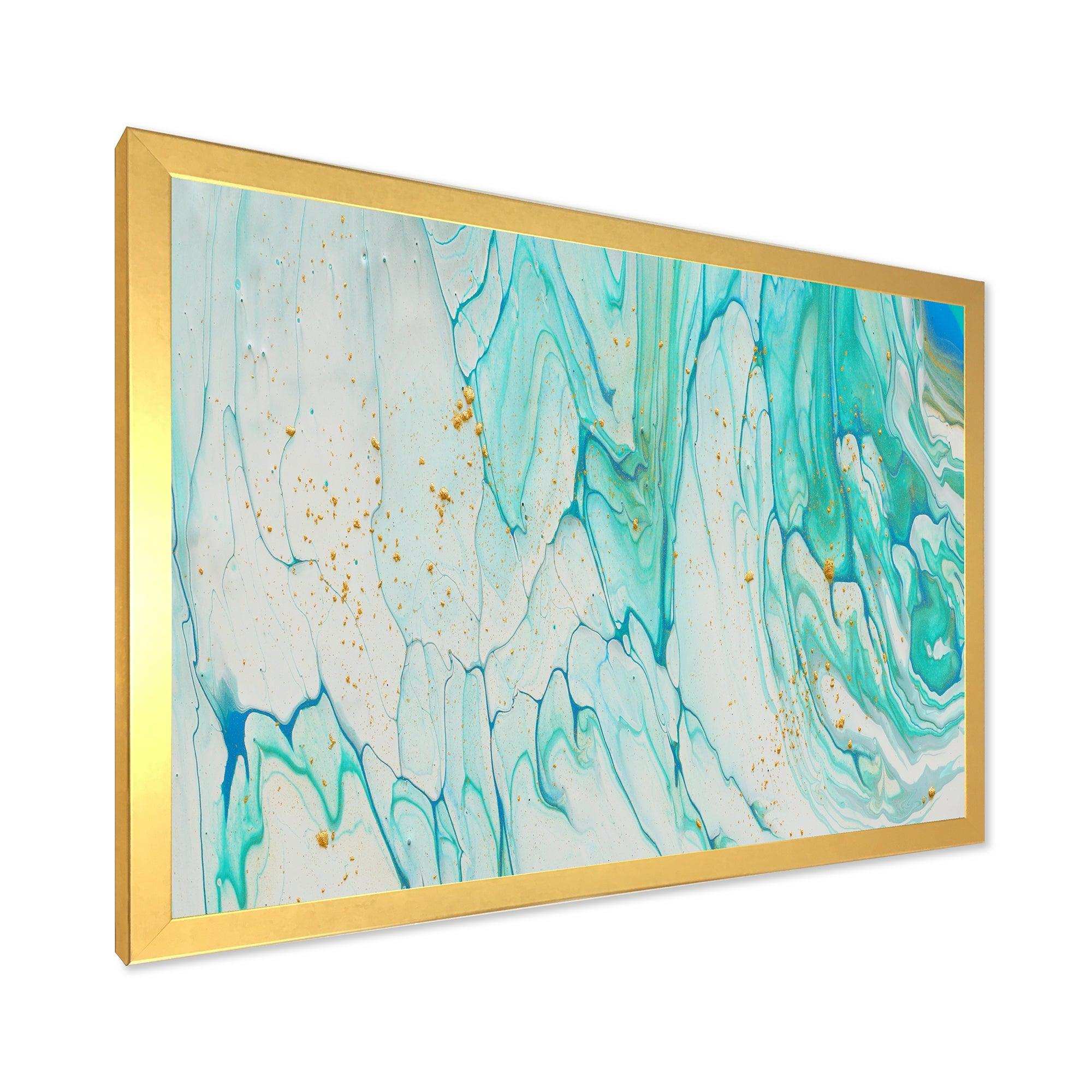 Blue Pastel White and Gold Marble