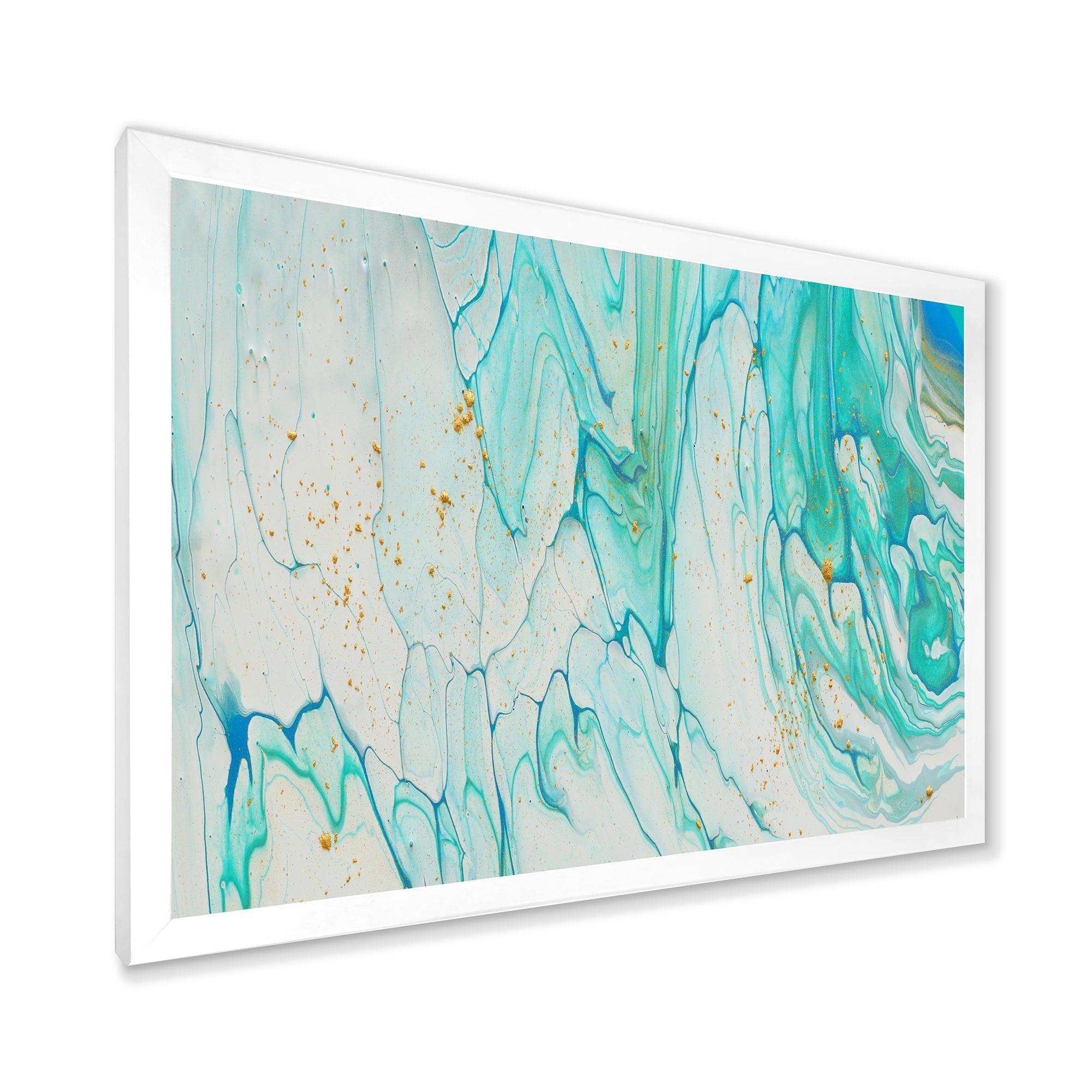 Blue Pastel White and Gold Marble