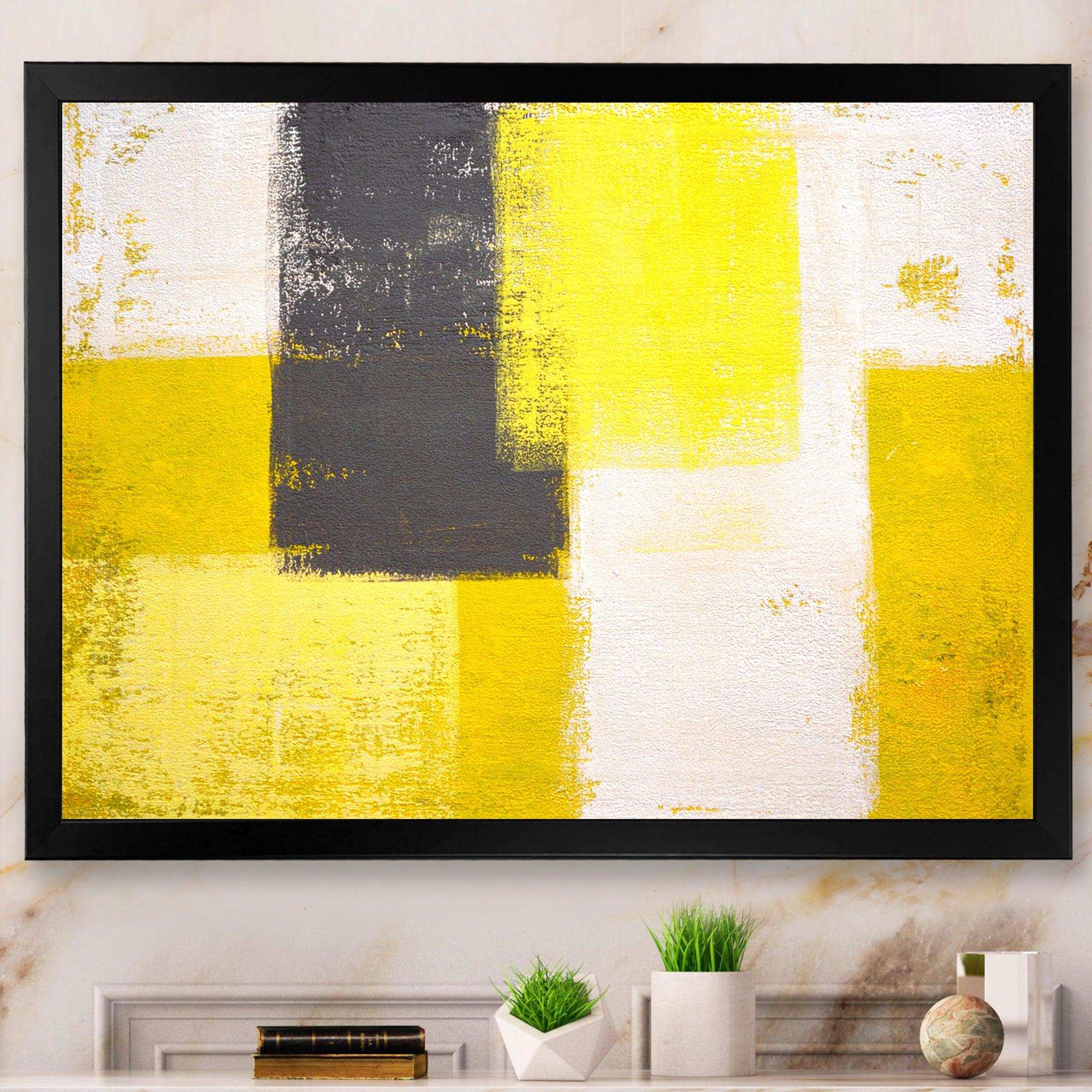 Grey and Yellow Blue Abstract I