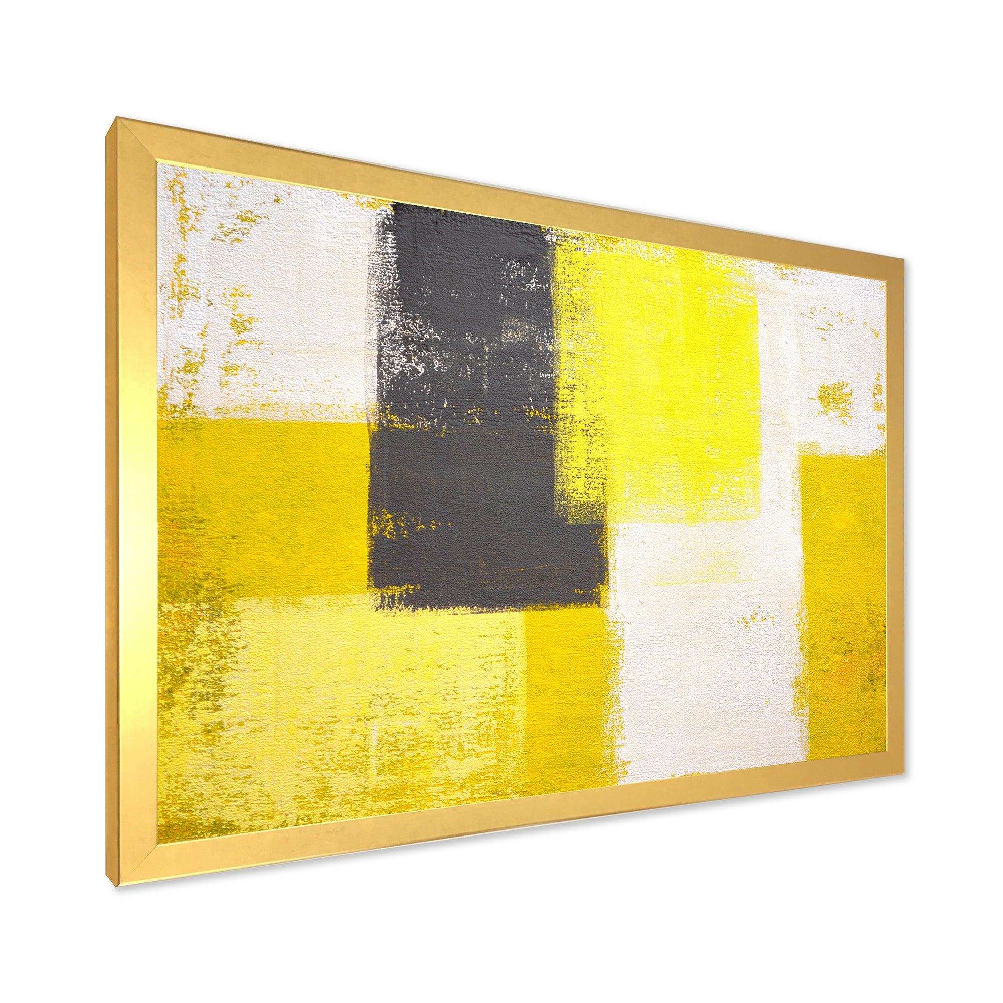 Grey and Yellow Blue Abstract I