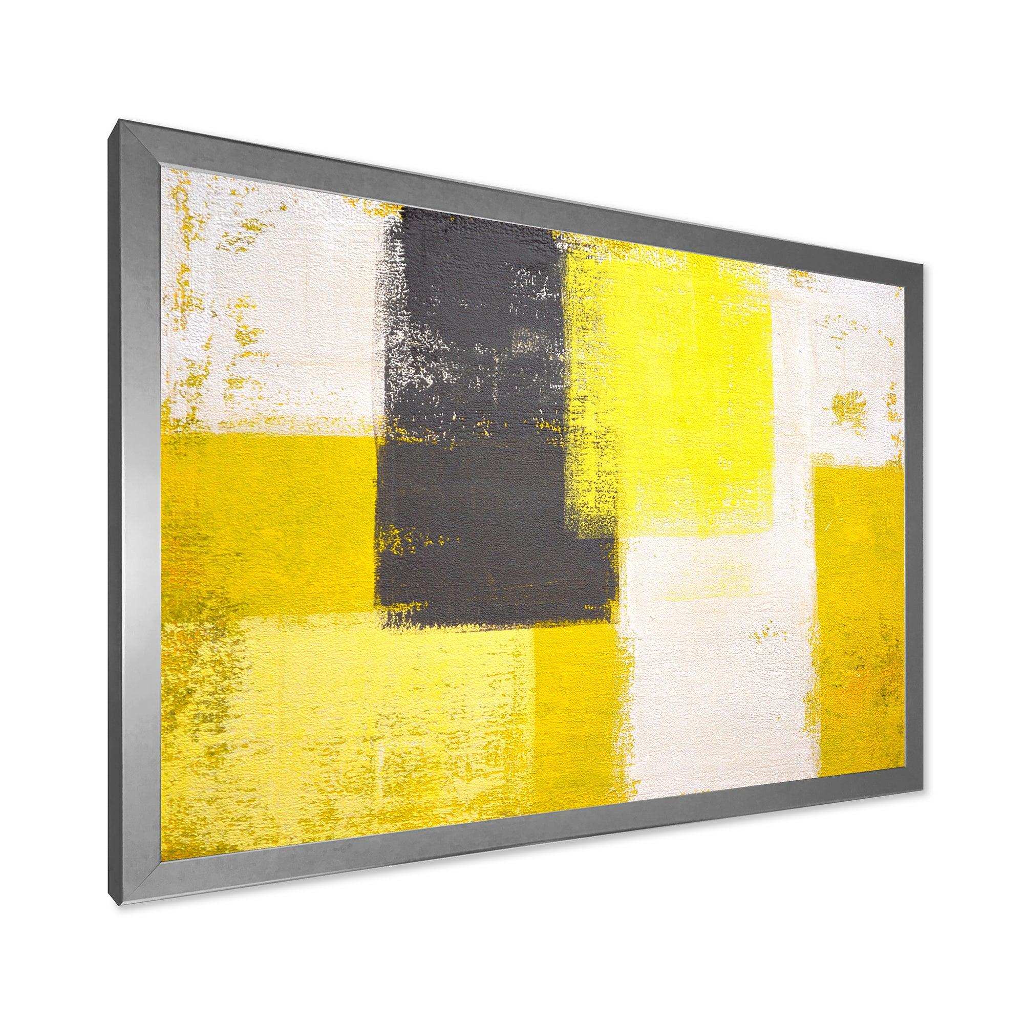 Grey and Yellow Blue Abstract I