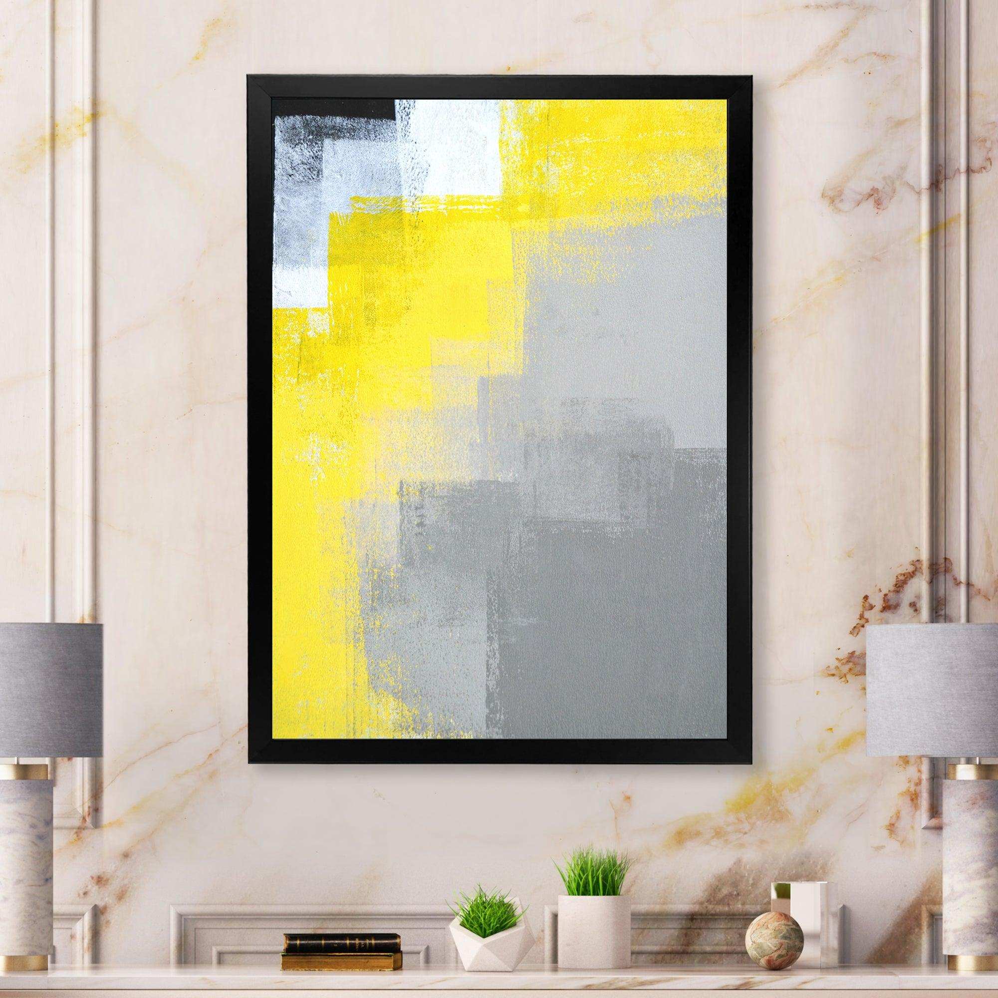 Grey and Yellow Blue Abstract IV