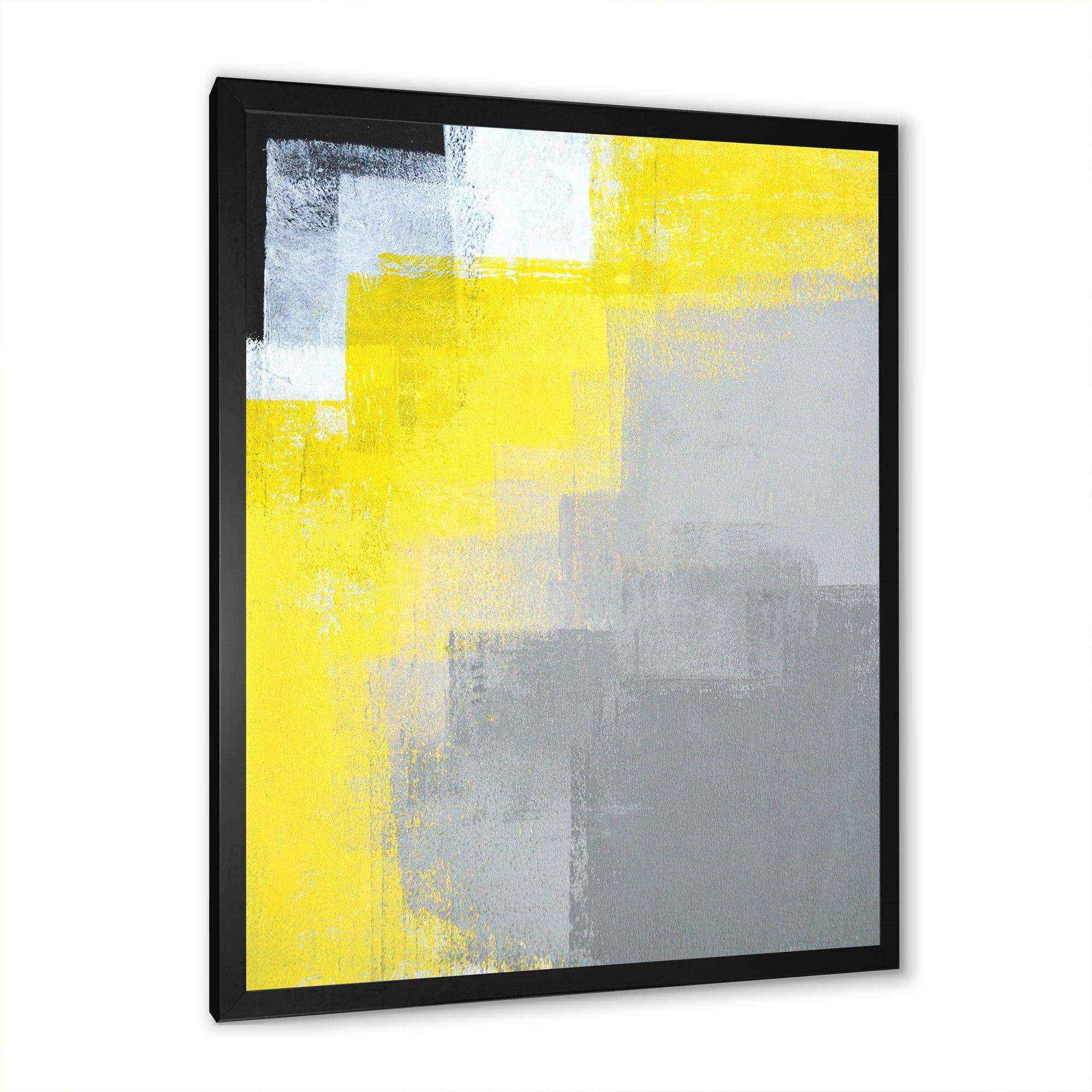 Grey and Yellow Blue Abstract IV