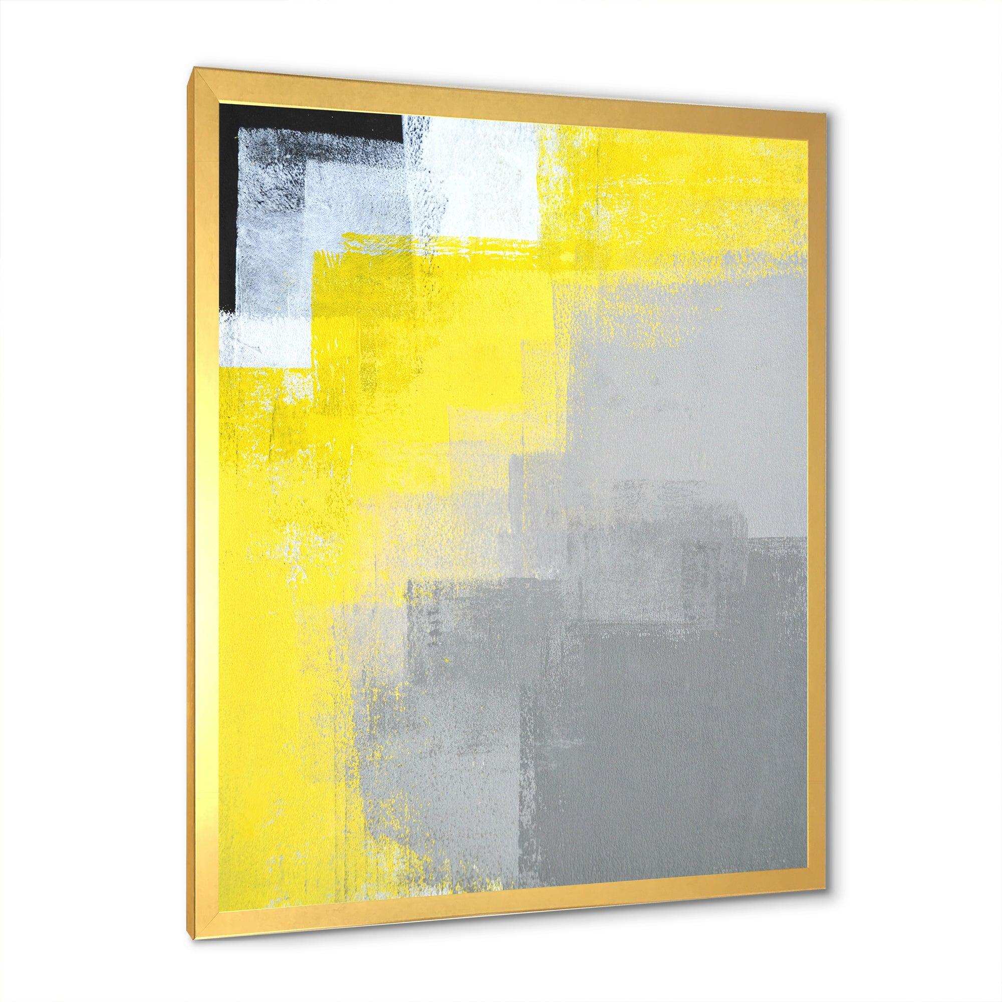 Grey and Yellow Blue Abstract IV