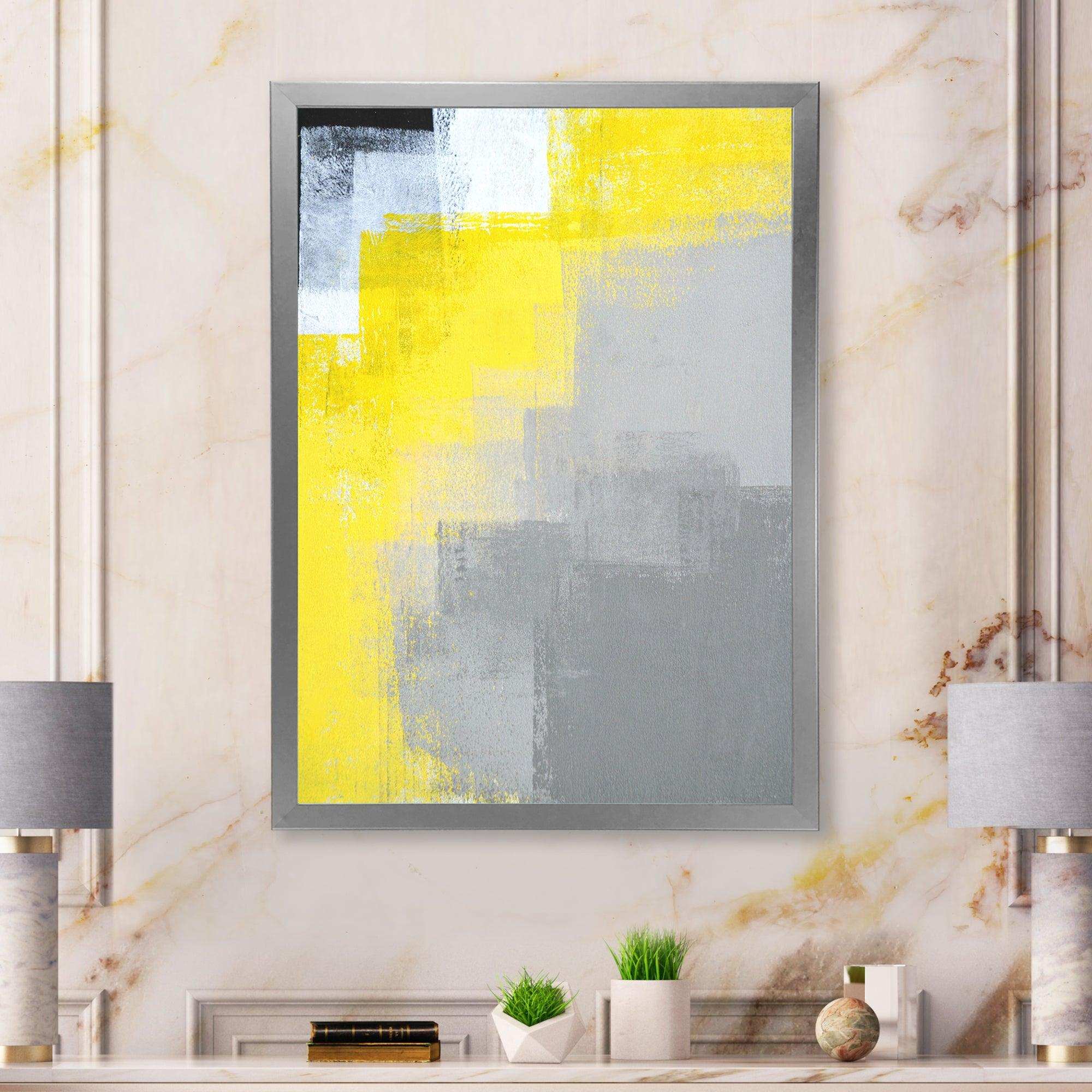 Grey and Yellow Blue Abstract IV