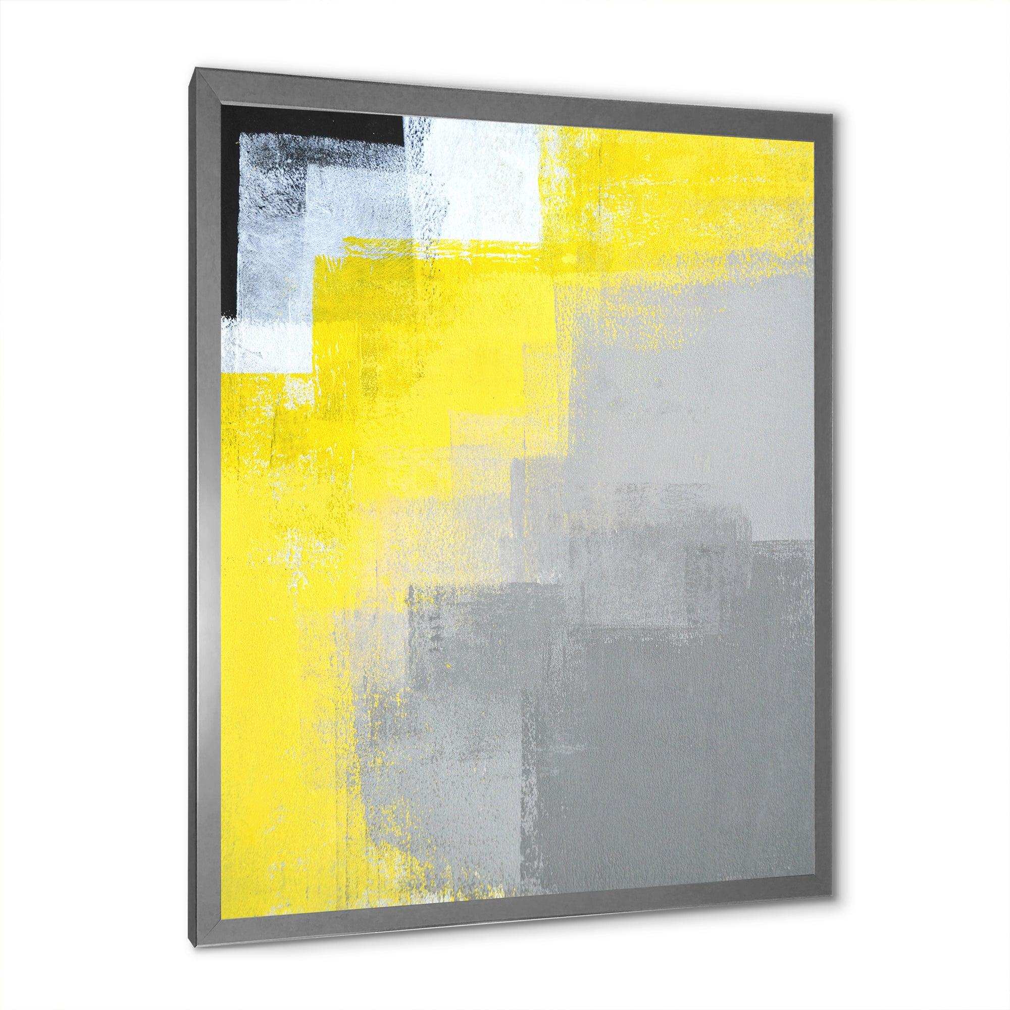 Grey and Yellow Blue Abstract IV