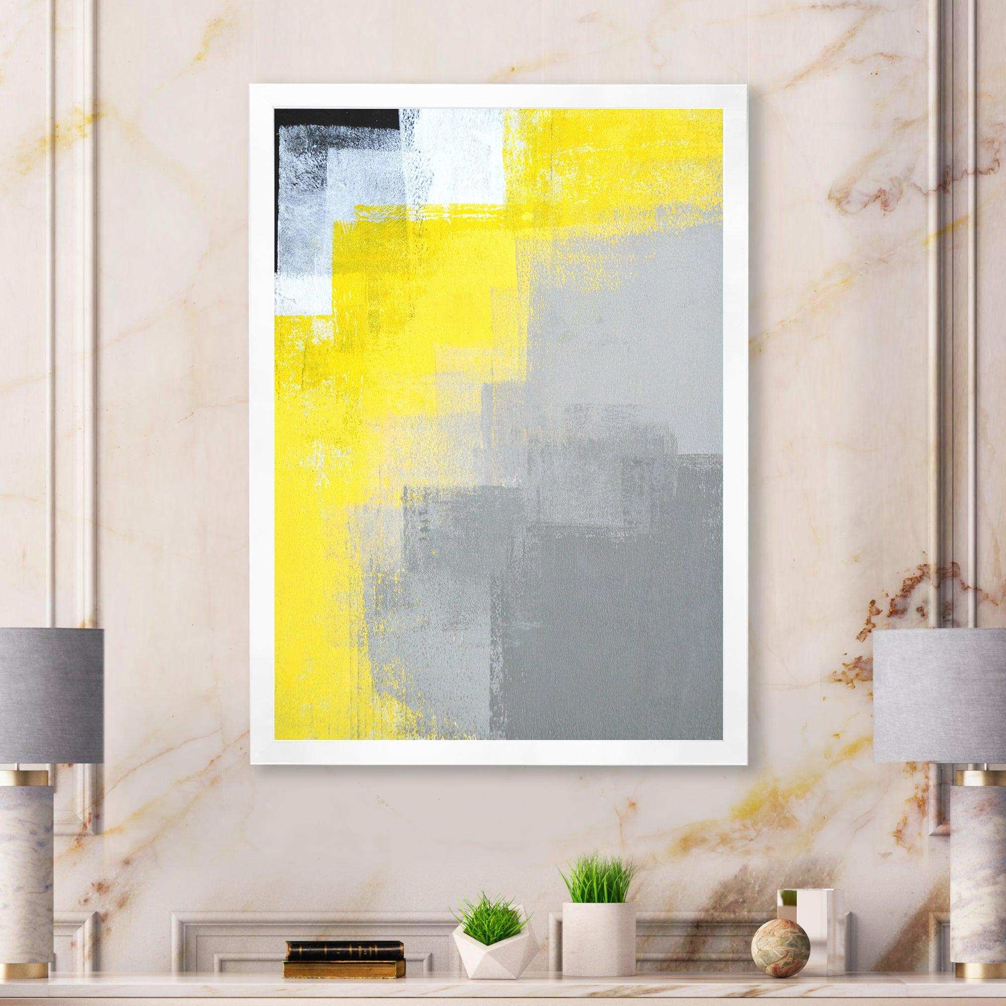 Grey and Yellow Blue Abstract IV