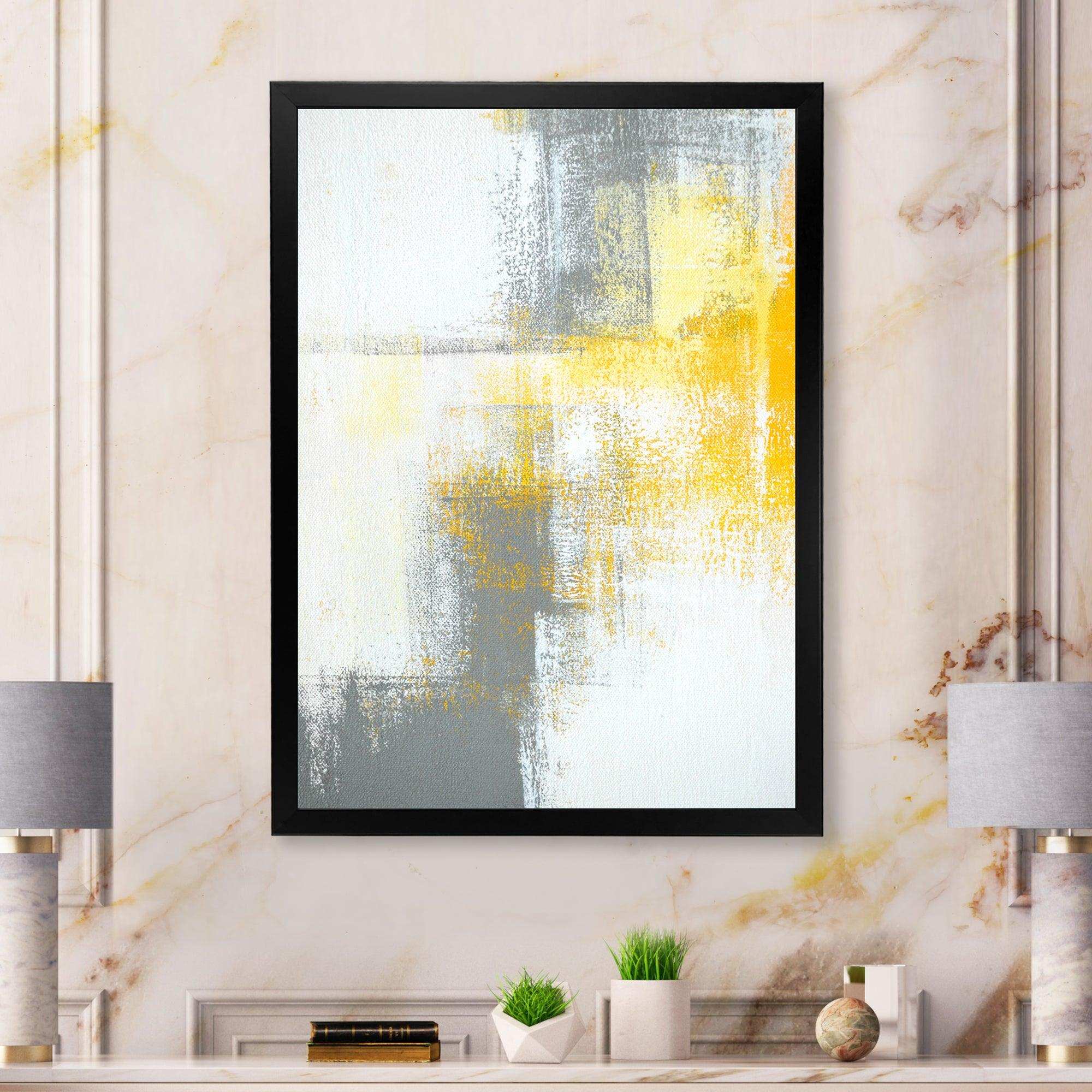 Grey and Yellow Blue Abstract XI