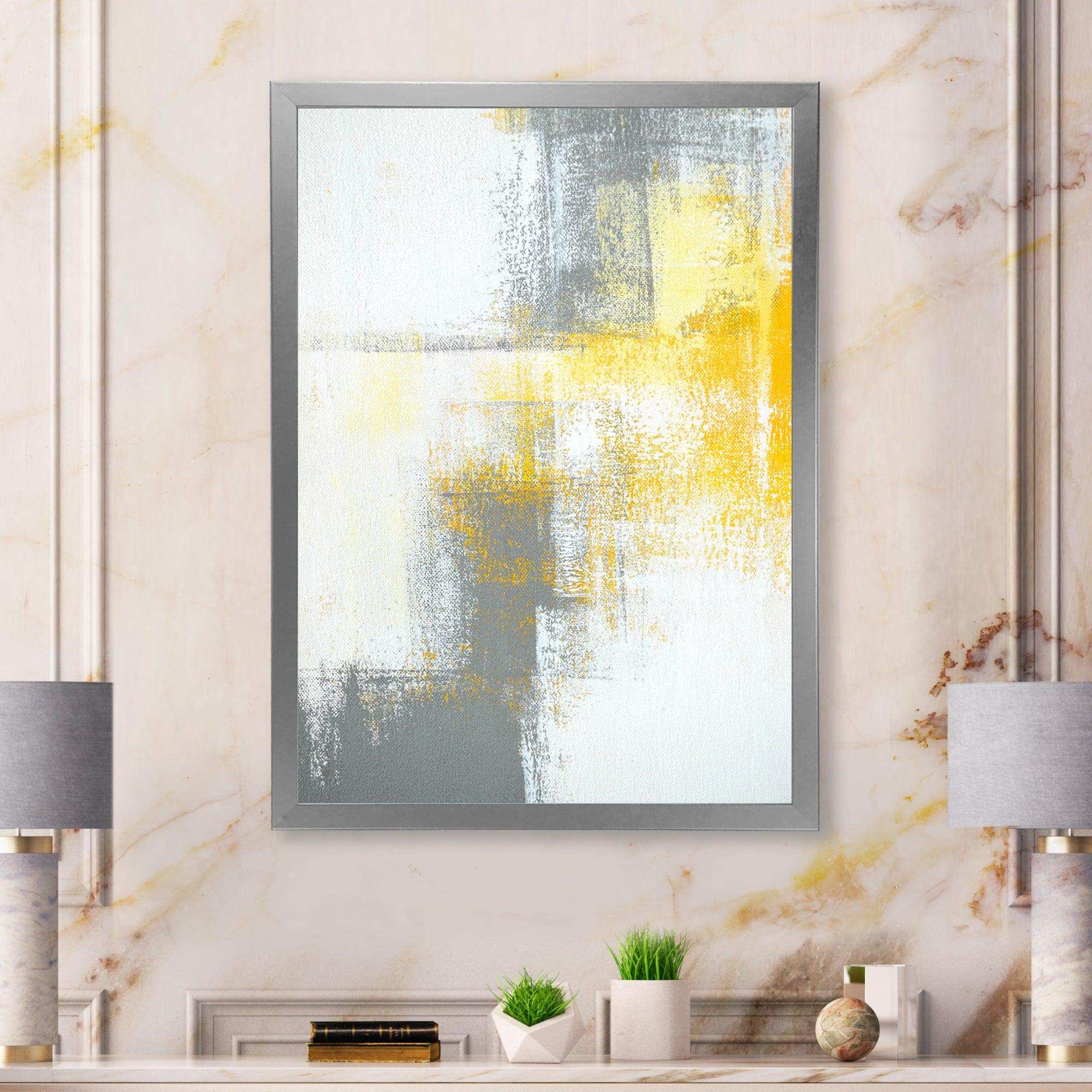 Grey and Yellow Blue Abstract XI