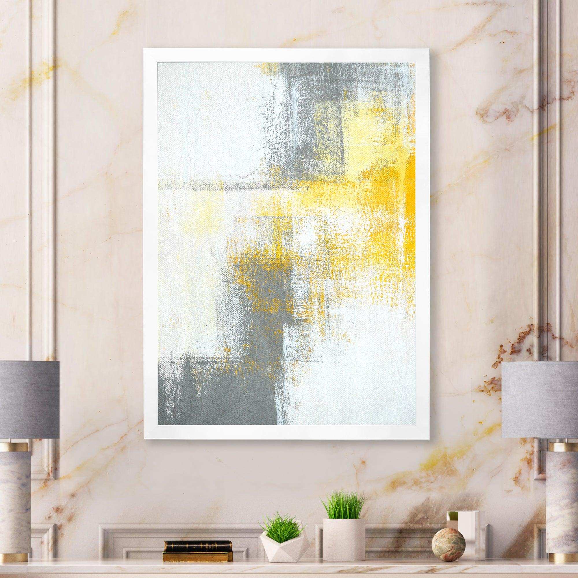 Grey and Yellow Blue Abstract XI