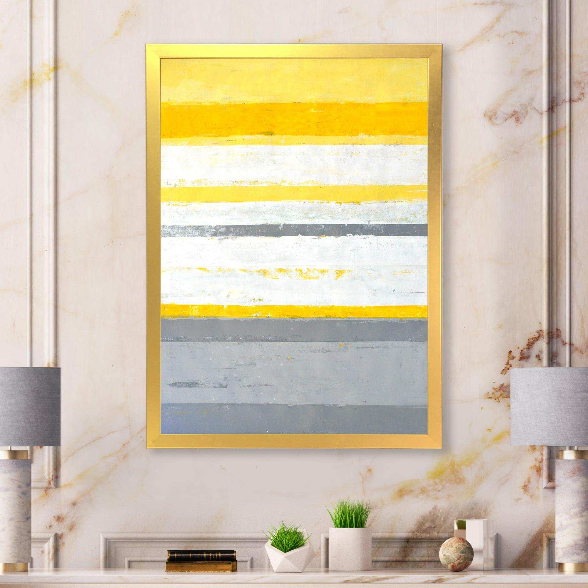 Grey and Yellow Blue Abstract XIII