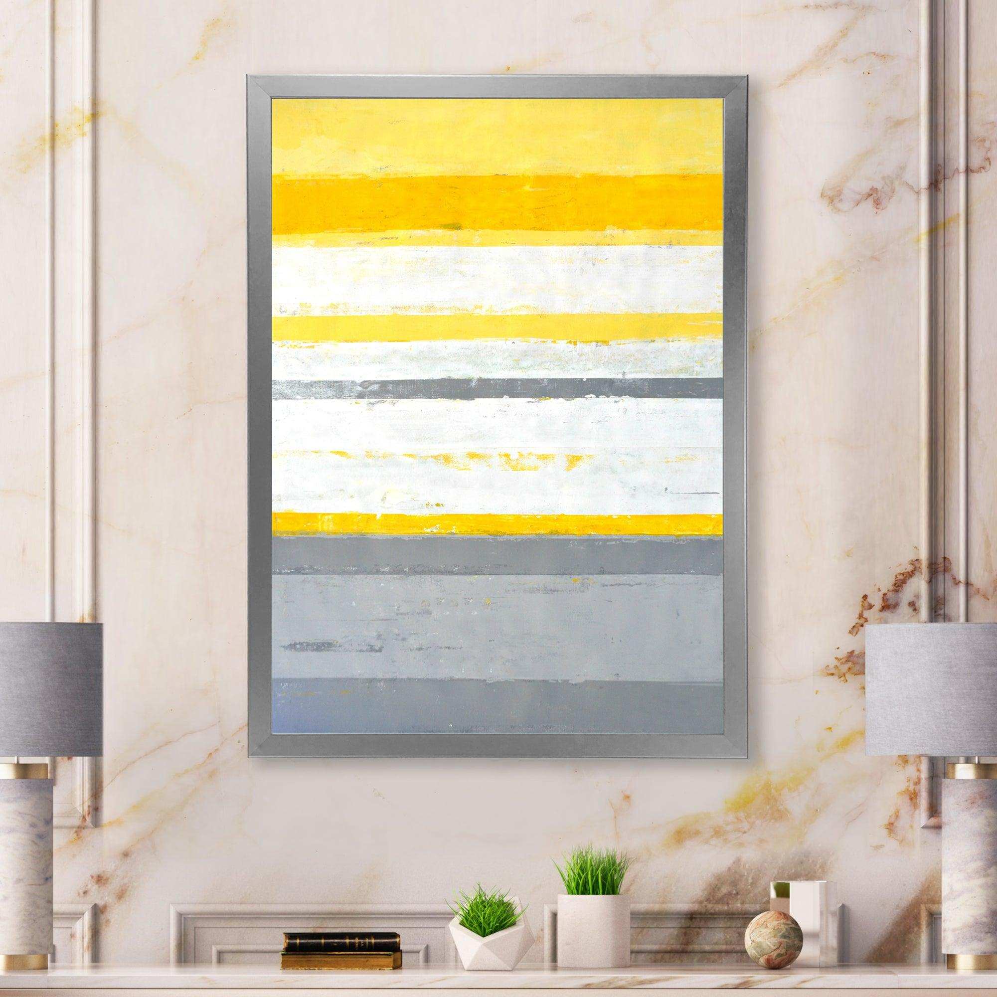 Grey and Yellow Blue Abstract XIII