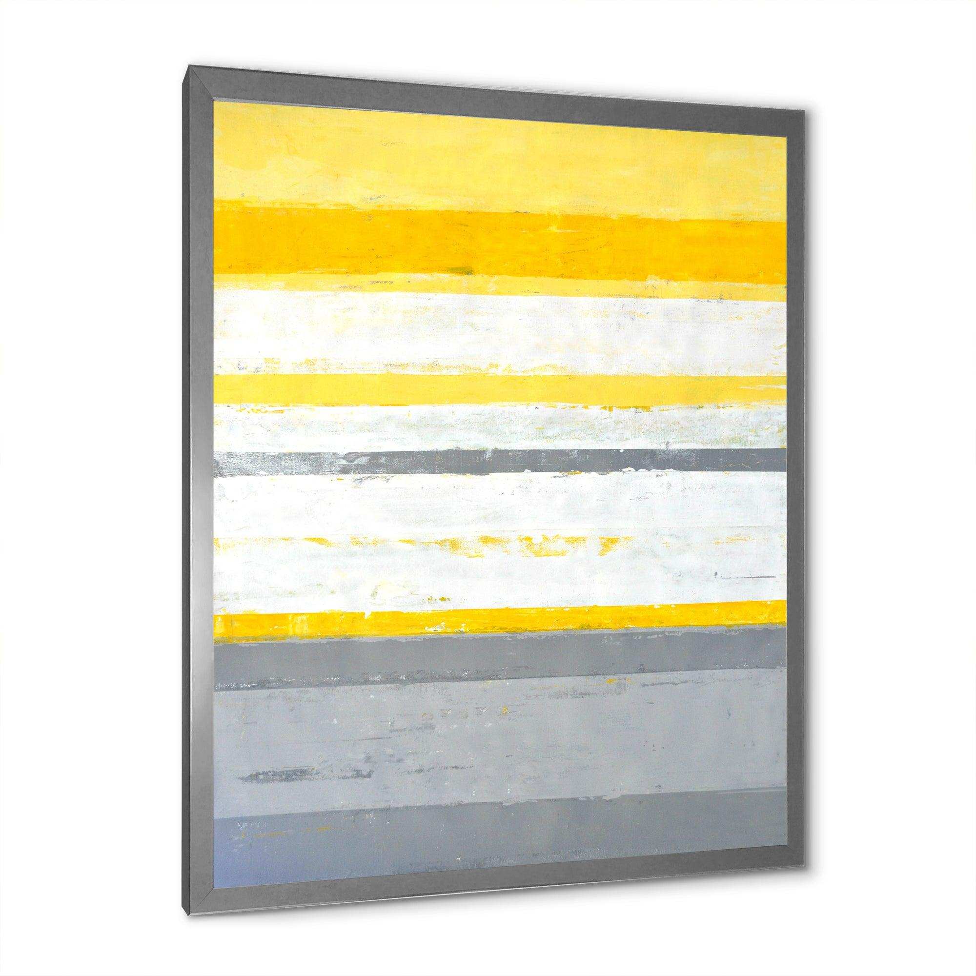 Grey and Yellow Blue Abstract XIII