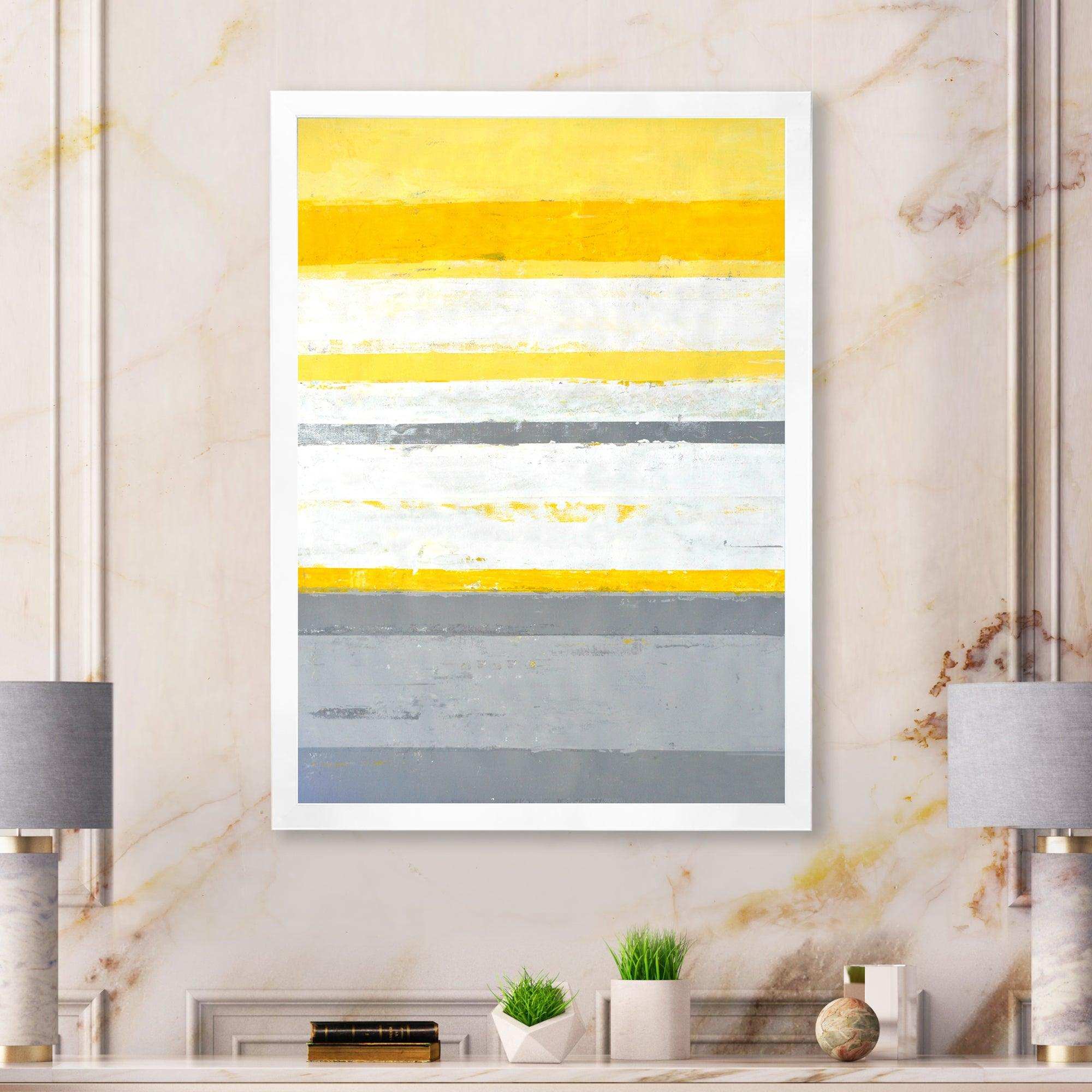 Grey and Yellow Blue Abstract XIII