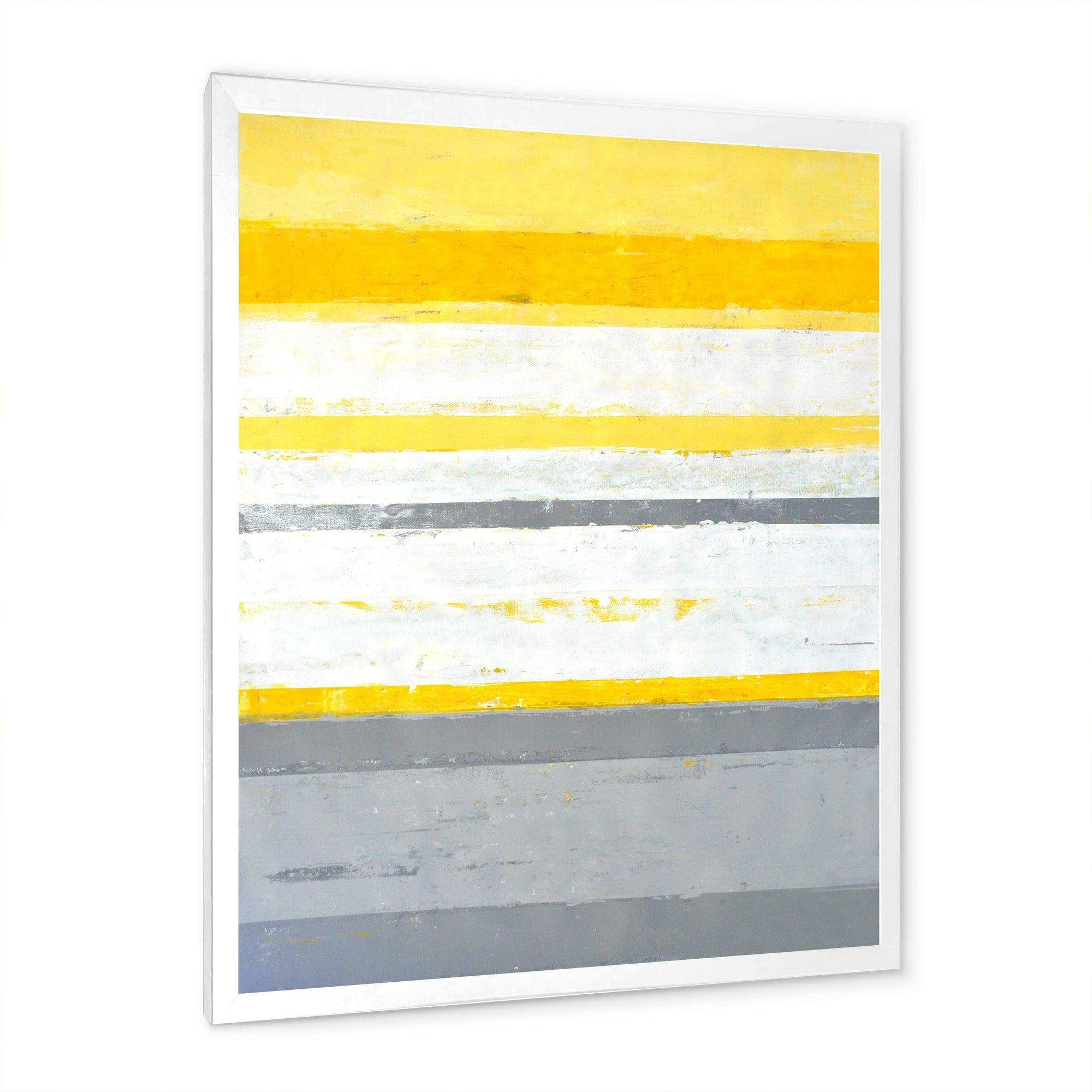 Grey and Yellow Blue Abstract XIII